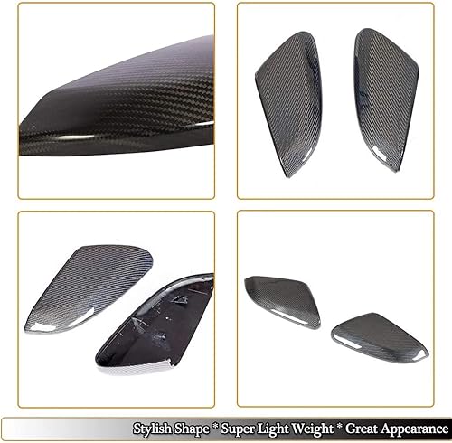 Miniatura 3 de MCARCAR KIT Cubierta de espejo compatible con Honda Civic 10th SedanCoupeHatchback 2016-2018 de fibra de carbono de repuesto para retrovisor lateral