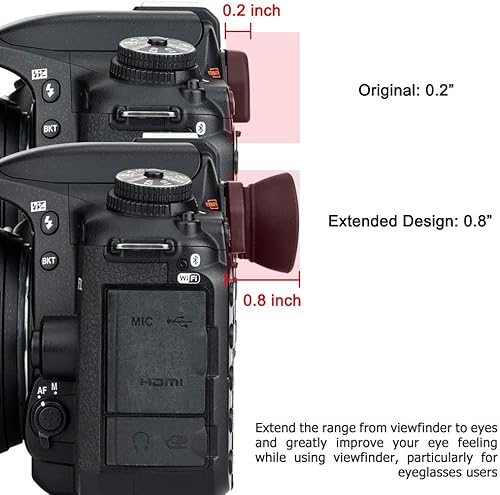 Miniatura 3 de Sombra ocular suave extendida para Nikon D7500 D7200 D7100 D7000 D5200 D5100 D3500 D3400 D3300 D3200 D3100 D750 D610 D6000 D300 Visor Reemplazar