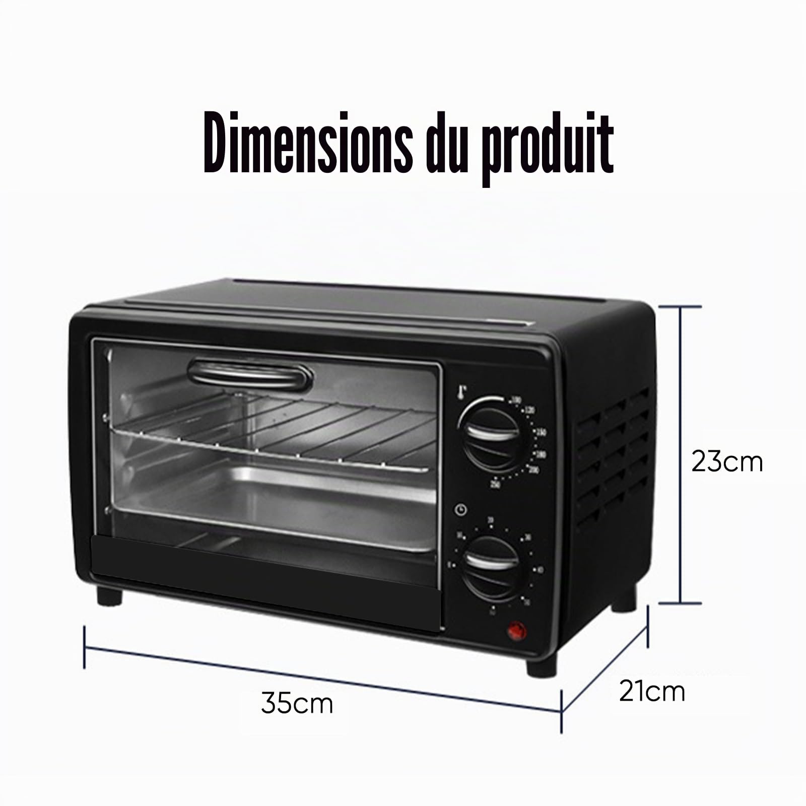 22 L 800w Four Electrique, Mini Four Electrique, Four Posable, Petit Four éLectrique, Mini Four Encastrable, Petit Four Electrique Posable, Four A Poser (13L)