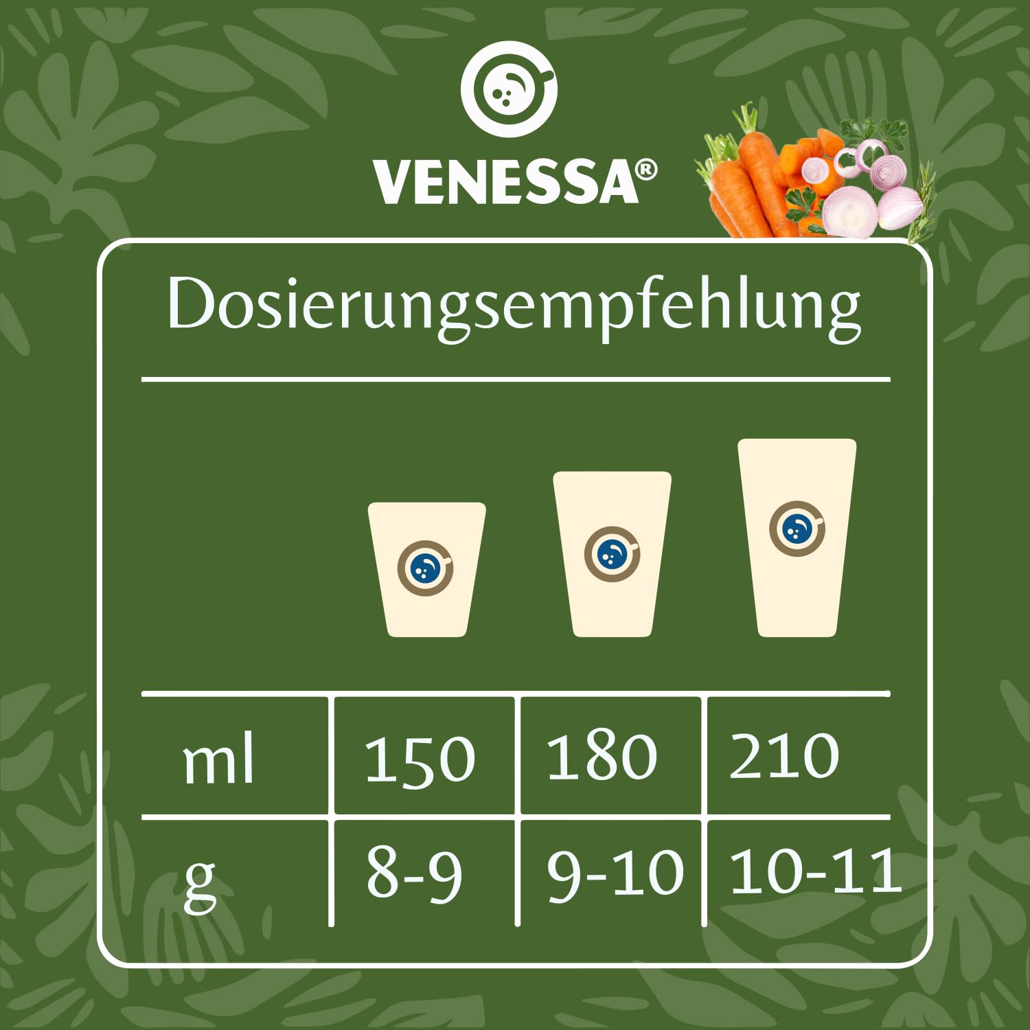 Venessa VVS1 Sopa de verduras 10 x 1 kg - Fresco y fino - Sabor vegetal natural - Soluble, sin grumos - Adecuado para todas las máquinas de café Vending, oficinas, autoridades