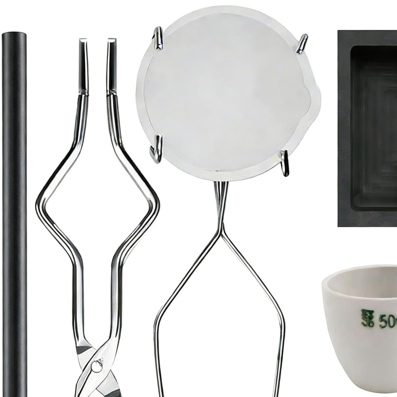 Kit de fusión de plata, fundidor de lingotes de antorcha de grafito , kit de fundición de oro, para plata, cobre, aluminio, hierro, joyería, refinación, manualidades, pesos de fundición