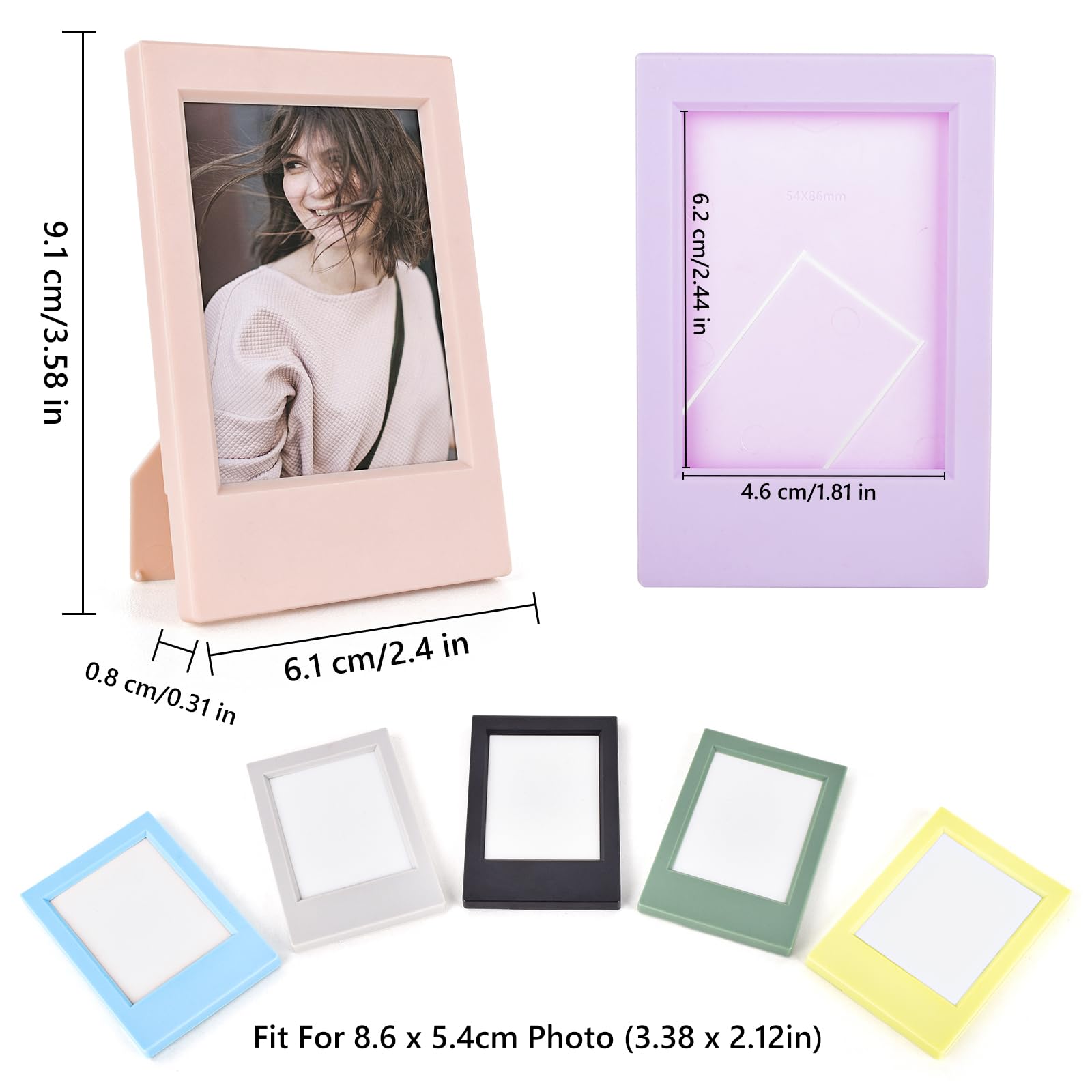 14 confezioni di 2x3 mini cornice portafoto per Instax Mini EVO/12/11/Liplay/SE/Link 3/41/40/99/90/7+ fotocamera a pellicola, supporto da scrivania piccolo con cornice portafoto con pellicola