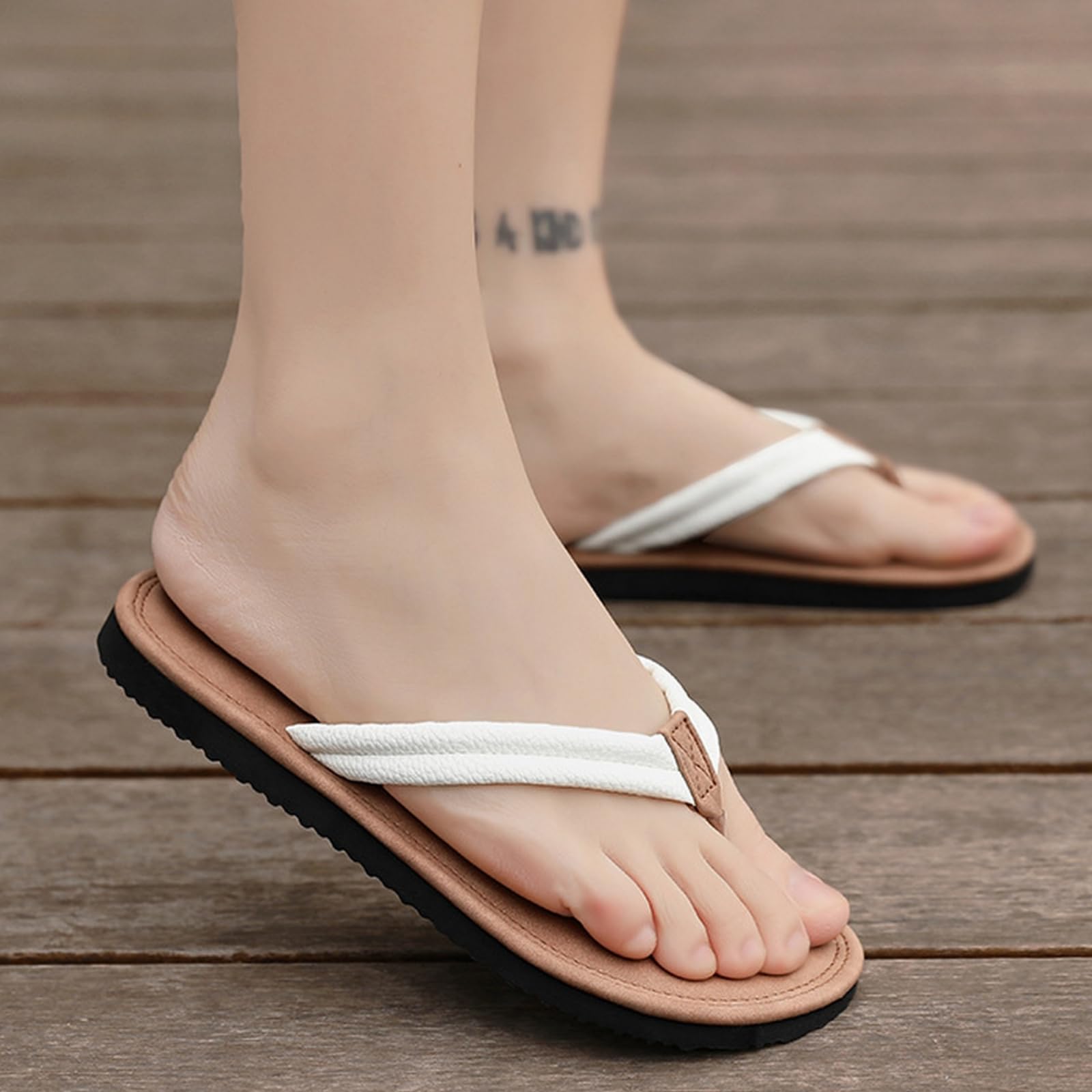 Chanclas Mujer Hombre Verano Calzado Elegante del Resbalón Ligero De Las Sandalias Planas Casuales Correa No para Los Caballeros-negro-36