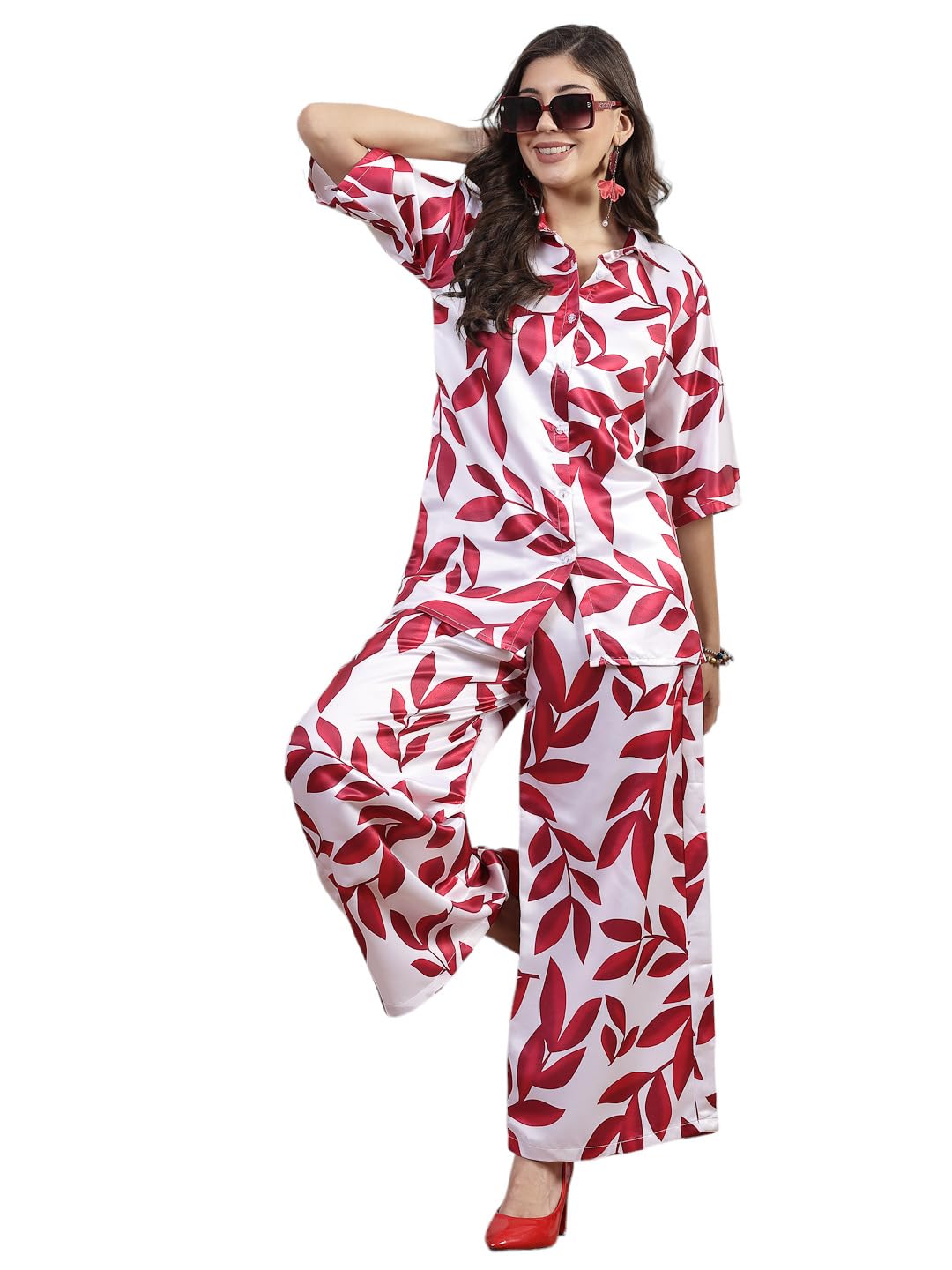 Damski Rayon Digital Print Co-Ord Set