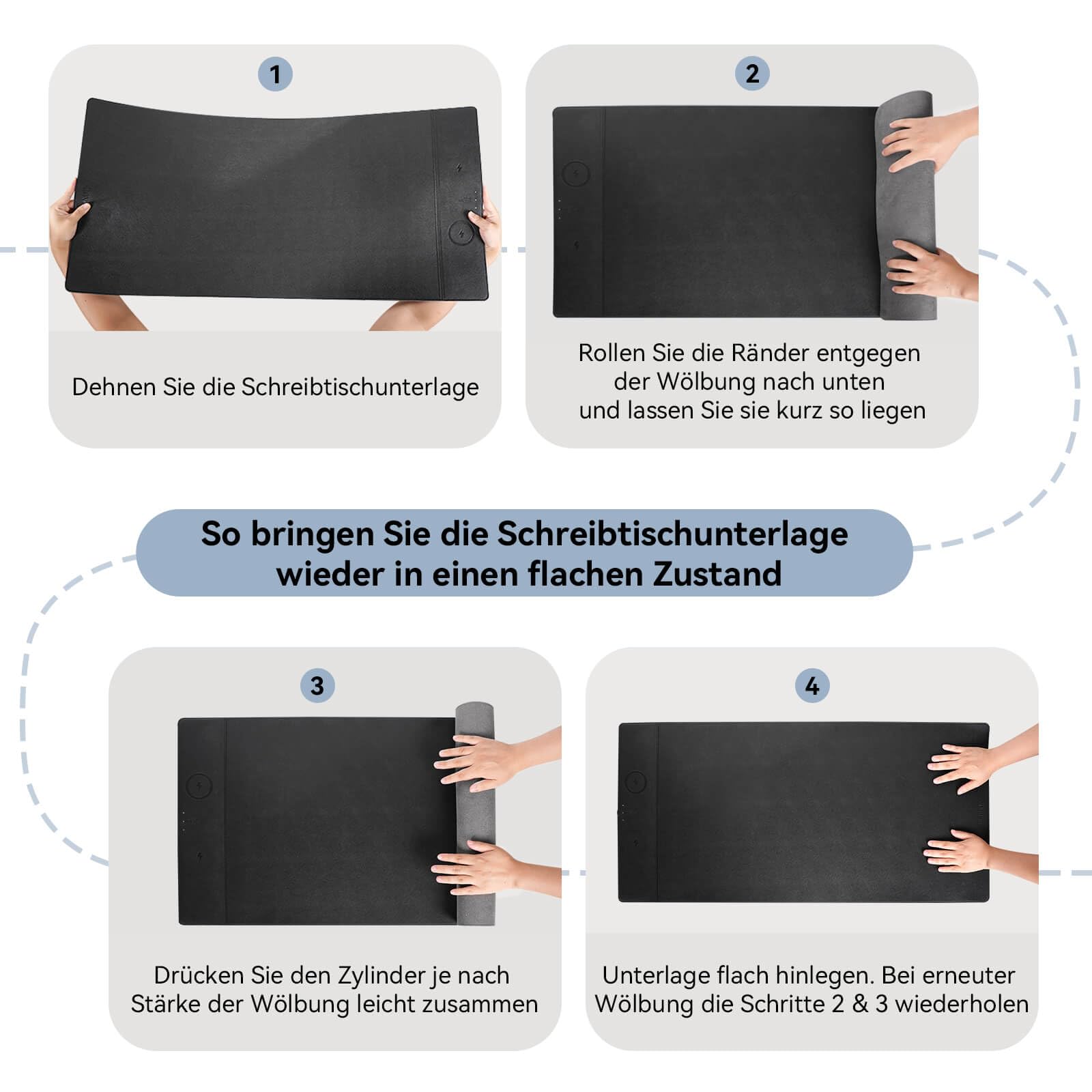 Alfombrilla de ratón de carga inalámbrica, 90 x 43 cm, XL grande, superficie ultralisa, parte trasera antideslizante, color negro clásico, base impermeable para ordenador para MacBook, PC, portátil