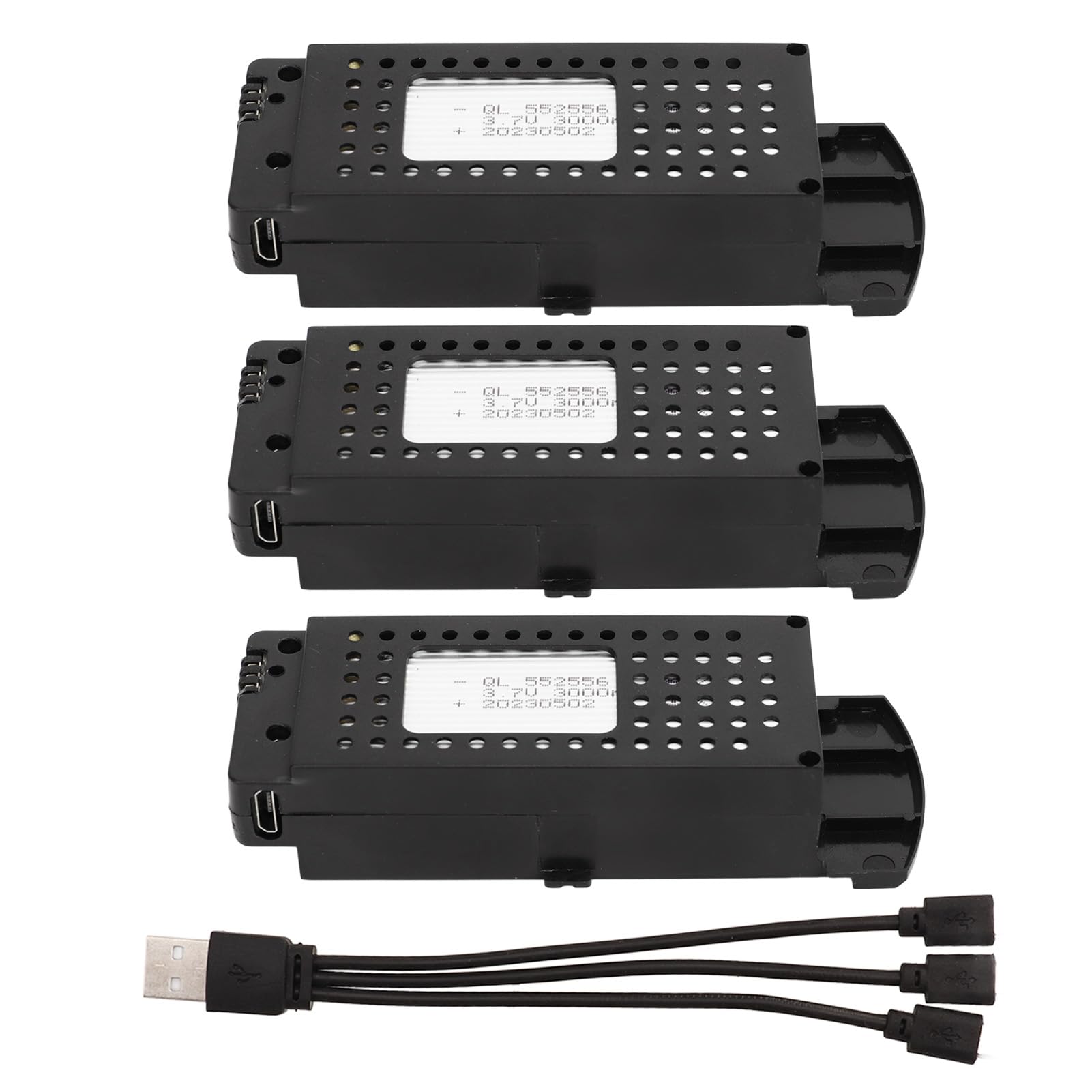 Batterie Lithium 3.7V 3000mAh pour Drone RC S6 G6, Batterie de Secours pour Drone télécommandé avec câble de Chargement 3 en 1, Batterie de Rechange pour Drone RC S6 G6
