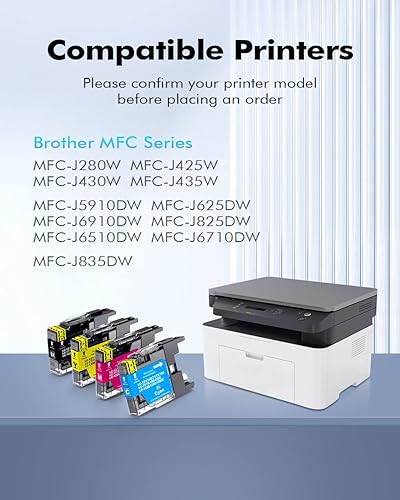 Miniatura 4 de INK4U Cartuchos de tinta compatibles LC75 de repuesto para Brother LC75 LC71 LC79 XL para impresora MFC-J6510DW MFC-J6710DW MFC-J6910DW MFC-J280W