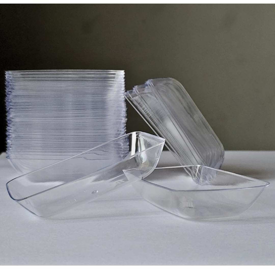 Alpha Basics Transparent Plastic Dessert Plate Bowls (Pack of 20)