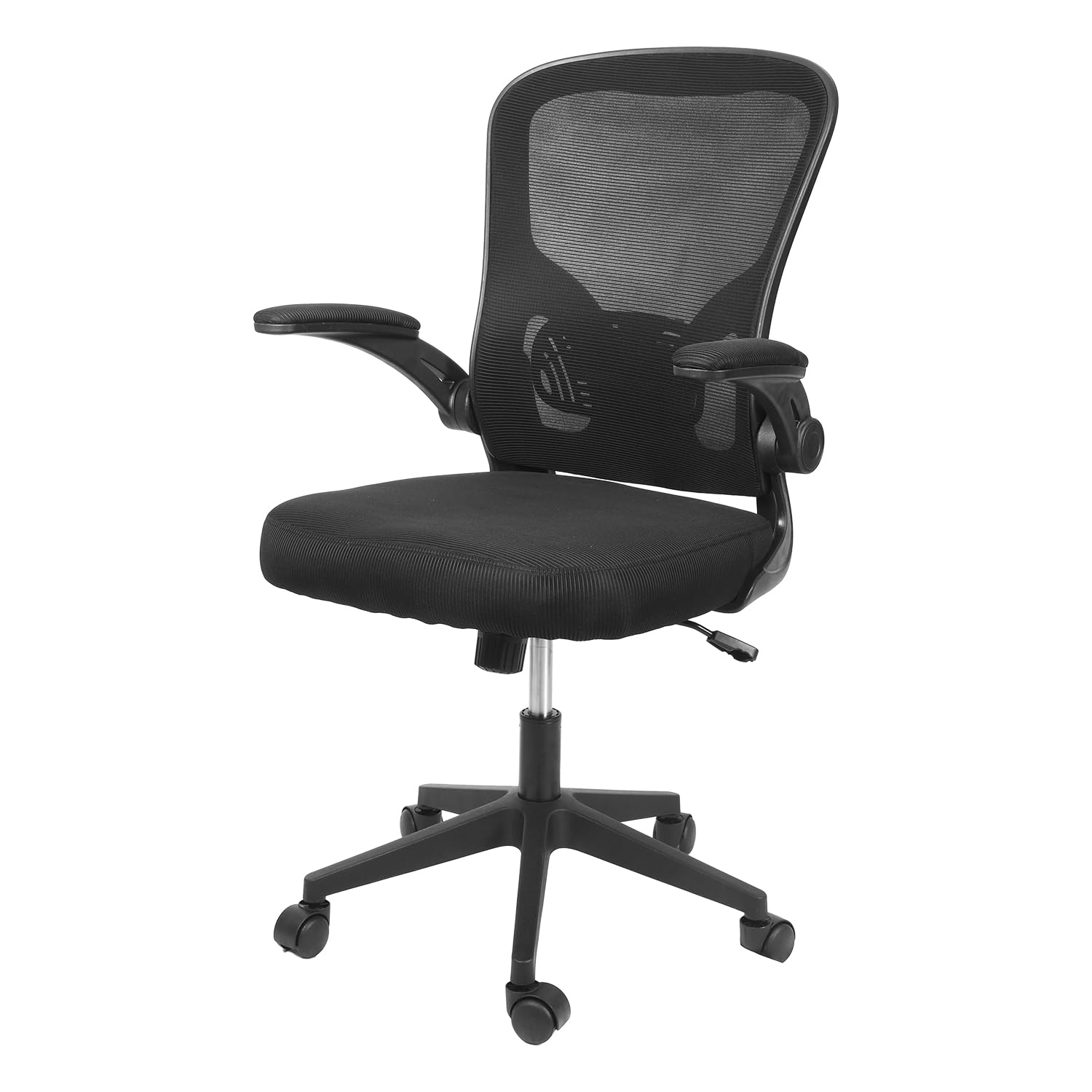 COZYBRITE Office Desk Chair Ergonomic with Back Lumbar Support Flip-up Armrest Height Adjustable Padded Armrest Computer Swivel Mesh Chairs for Home Office (Black)