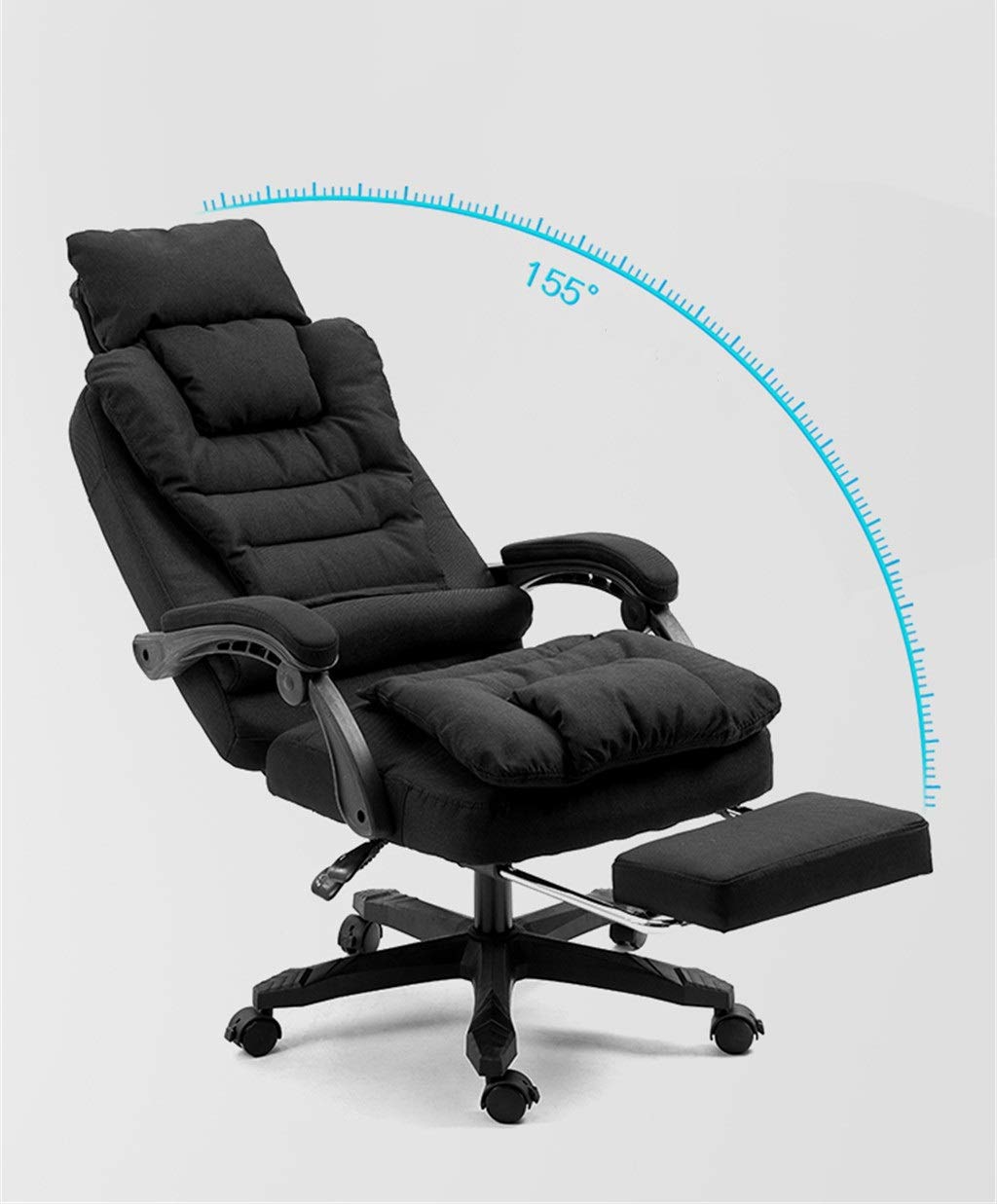 QFF-Bürostuhl Computer Stuhl mit Pedalen, Gemütlich Bow Stuhl for Büros Buch Raum Lounge Mittagspause Chair Stoff Boss Chair Spielstuhl (Color : B, Size : 65 * 111CM) Küche, Haushalt & Wohnen