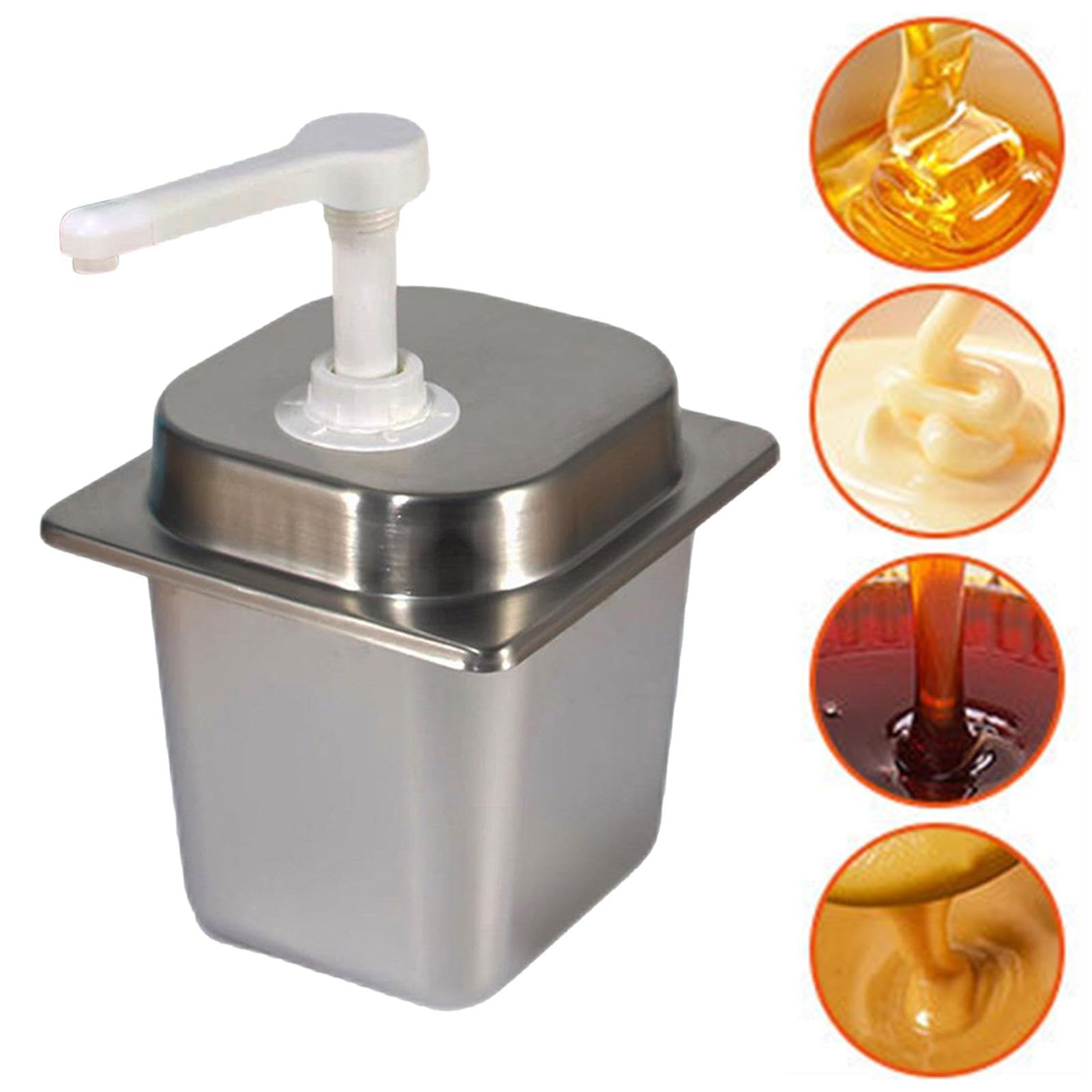 Botella con Dosificador de 2,3 L para Salsas Y Condimentos, Dispensador Manual para Cocina Y Bar, 15 CC