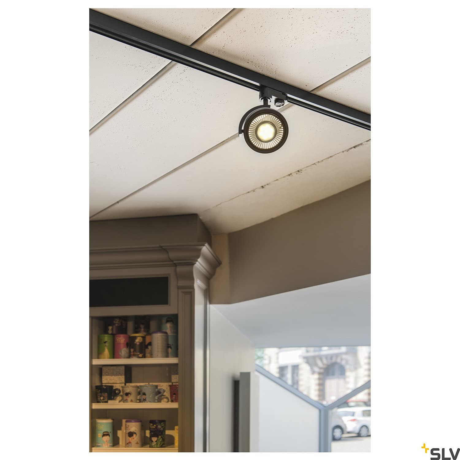 SLV Blanco trifásico KALU Track, Foco led, proyector, luminaria de Techo, Sistema de Carril, iluminación de Interior / GU10 75 W