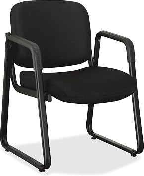 Lorell Fabric Guest Chair, Black