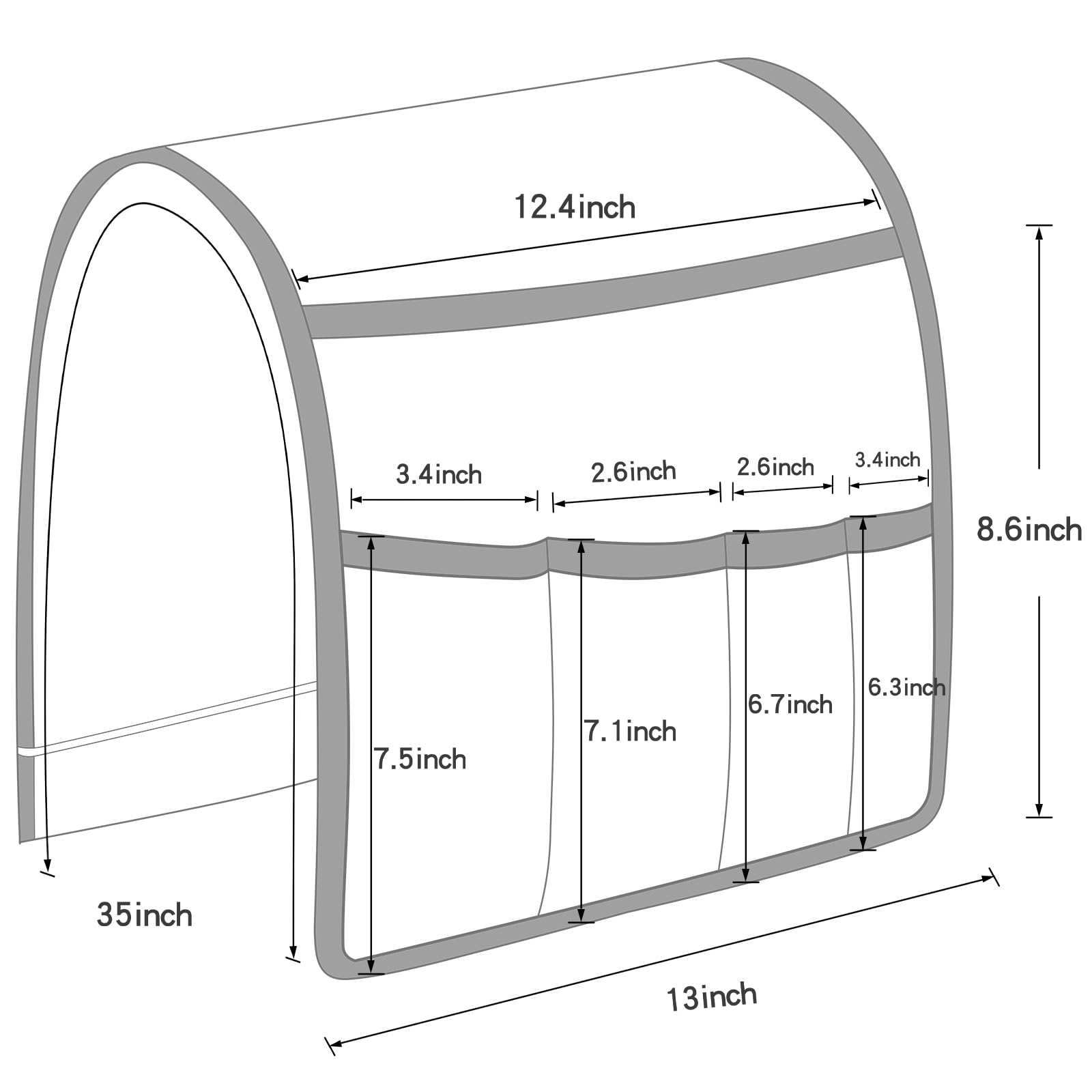 Silicone non-slip backing on the underside of the organizer