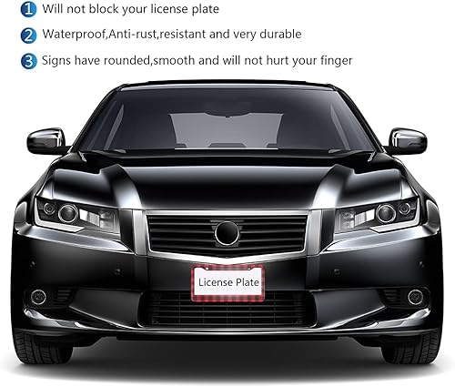 Miniatura 5 de Swono Marco de matrícula rojo a cuadros, clásico leñador a cuadros en rojo y negro, marco de aluminio de metal para placa de matrícula para mujeres