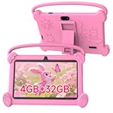 Kids Tablet 7 inch 3-9 for Kids,32GB ROM Toddler with Shockproof Case,Kids Android Software Installed Netflix,YoutTube, aiwawa Apps Parent Controls,Dual Camra, WiFi,FM, GPS (Pink)
