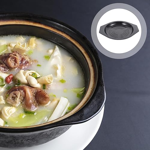 Miniatura 4 de CALLARON Bandeja de cazuela de comida coreana, bandeja de aislamiento para el hogar, cuenco de piedra, posavasos, bandeja de tazón de dolsot,