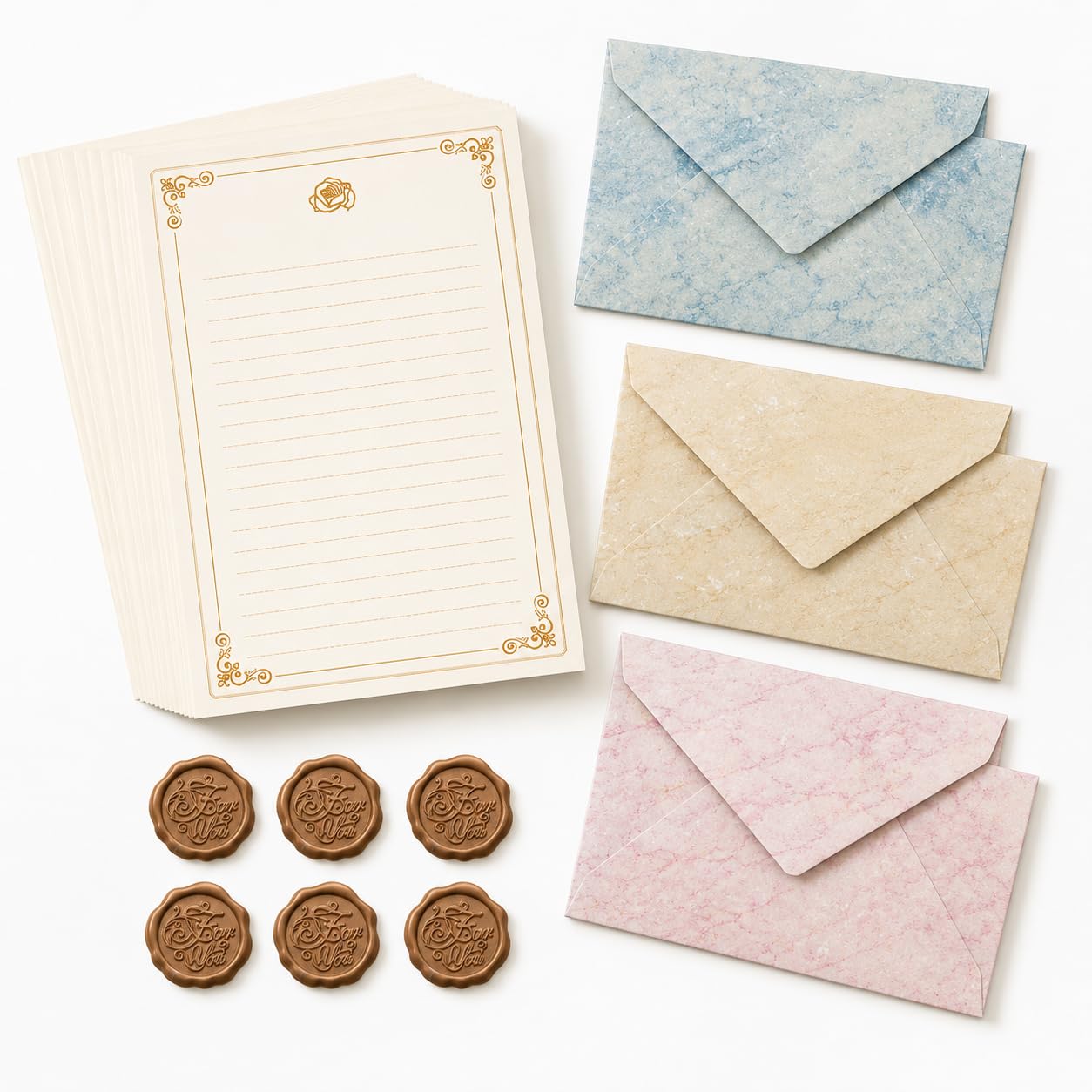 52Pcs Envelopes for Letters, Envelope for Letters, Letter Paper and Wax Seals-image-11