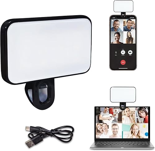 Luz para selfie, luz LED para teléfono con 3 modos de iluminación, cargador USB, luz de video portátil para selfie, maquillaje, Tiktok, transmisión