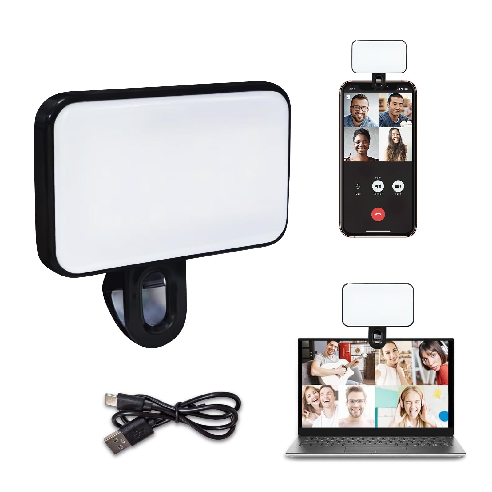 Eicaus Rechargeable LED Selfie Fill Light With Monitor Clip And Tripod