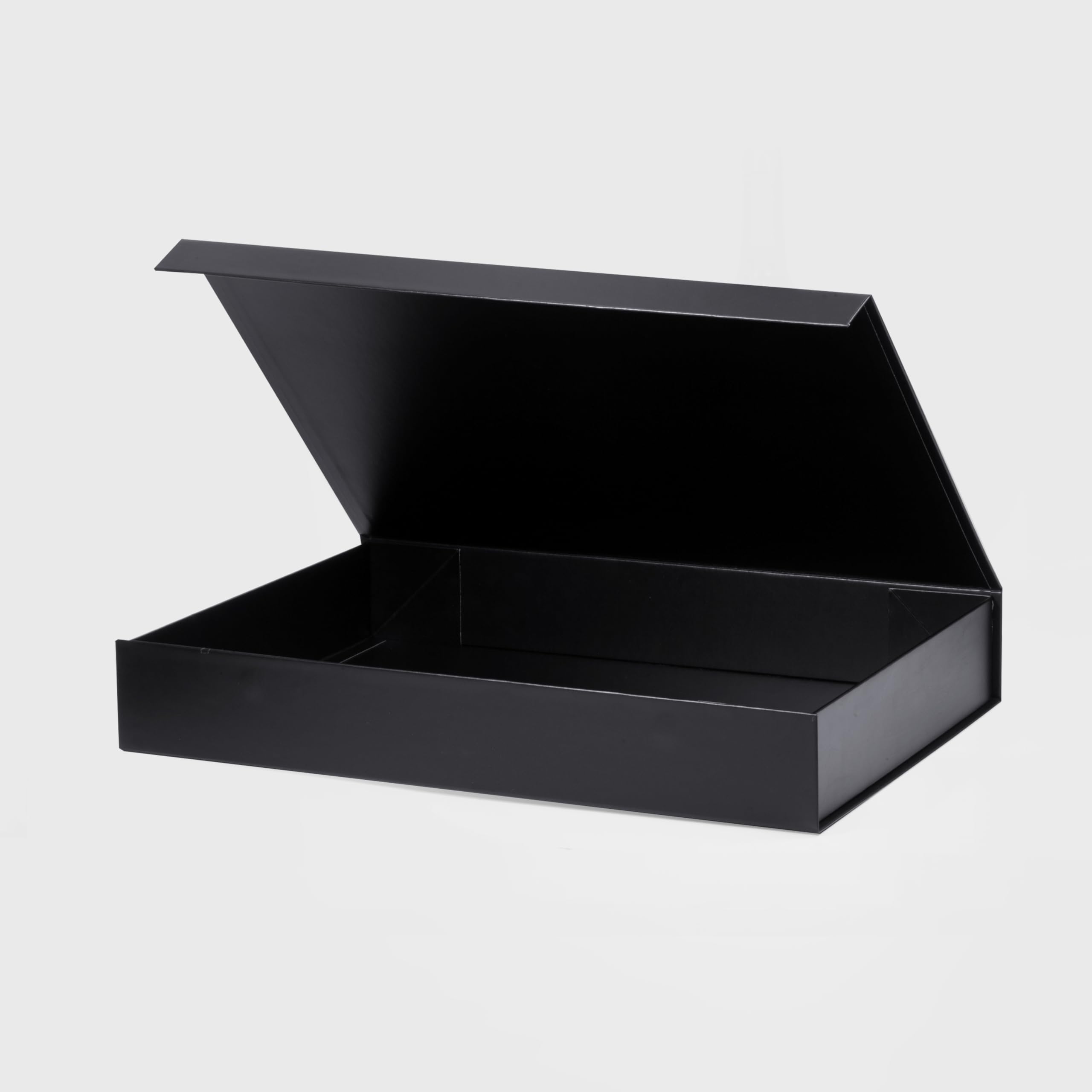 Geoto Boîtes cadeaux pliables A3 - 44 x 32 x 6 cm - Format A3 - Très peu profond - Fermeture magnétique - Pliable - Noir