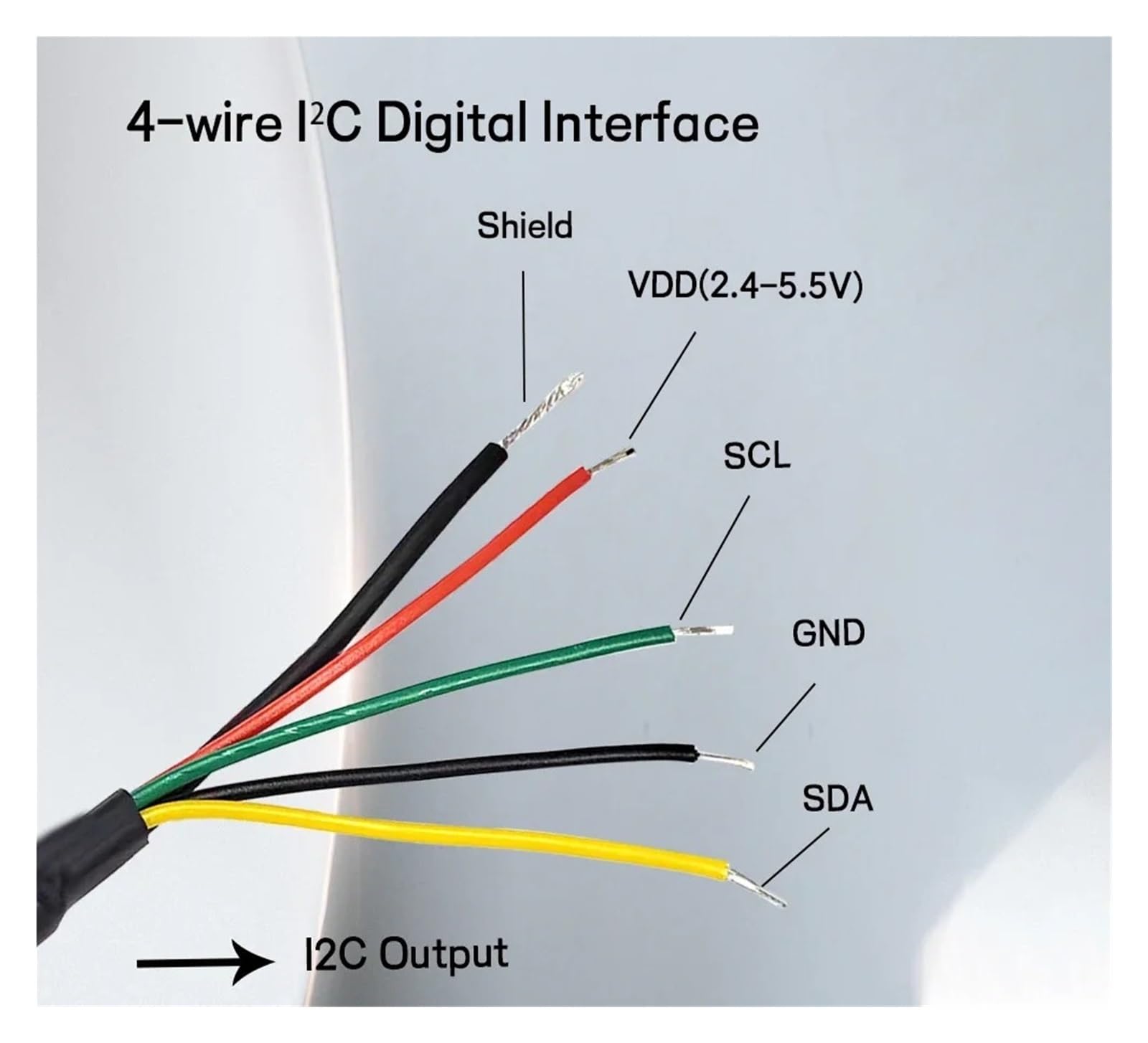 Modulo sonda digitale per sensore di temperatura e umidità, SHT40, SHT41, SHT45, cavo 5 pin, 1 m, uscita I2C, 3,3 V-5,5 V (SHT45-1M)