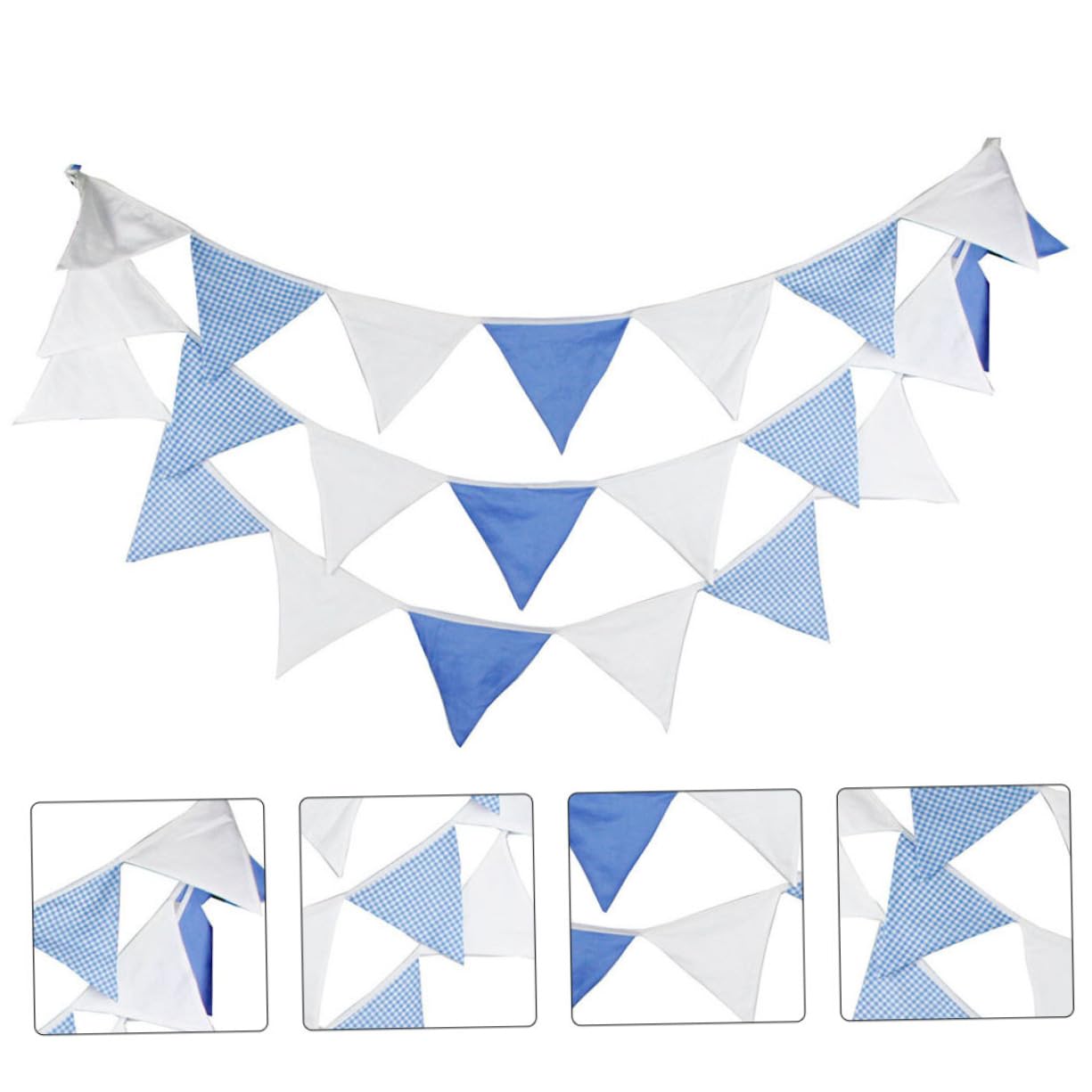Toyvian 3 Piezas De Cuerda De Algodón Azul Y De Burra Guirnalda De Boda Banner Guirnalda De Cumpleaños Triángulo Al Aire Decoración Del Bebé
