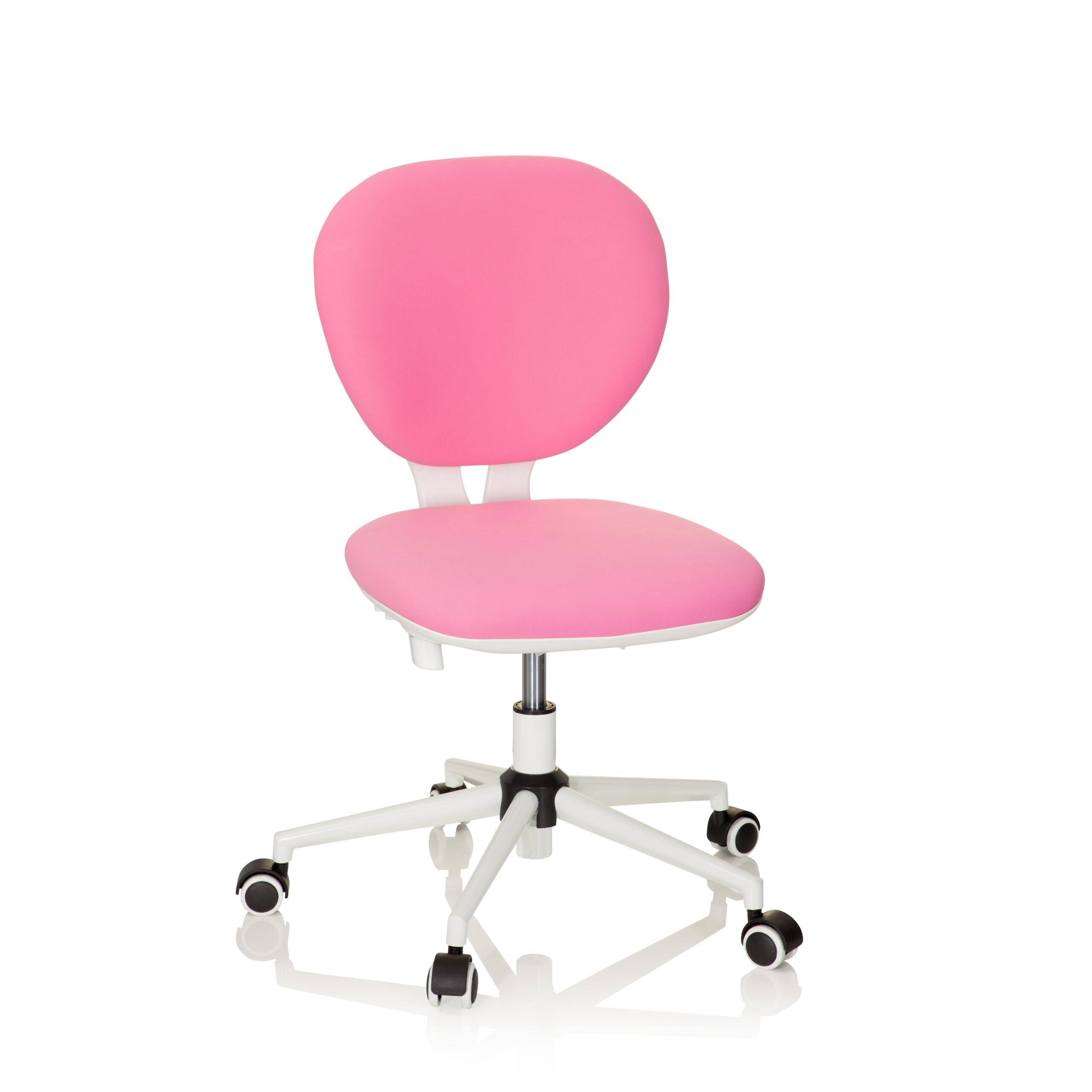 hjh OFFICE 670968 Silla de Escritorio para Niños Kid Vivo Tela Rosa, Silla giratoria para Juvenil, Respaldo con Ajuste de Altura