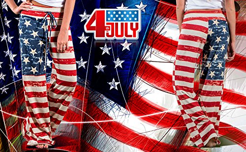 Image of AMiERY Women's Comfy Casual Pajama Pants Floral Print Drawstring Palazzo Lounge Pants Wide Leg