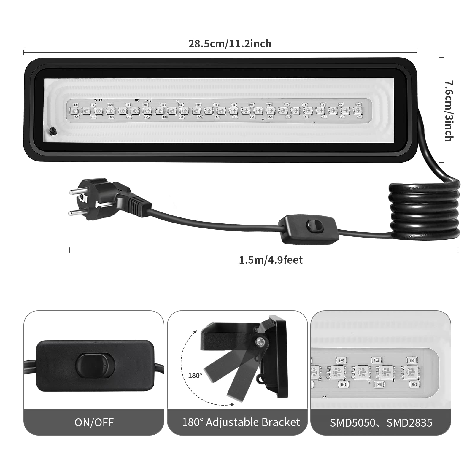 50W Schwarzlicht Strahler UV Licht Party | RGB Wallwasher mit Stecker Schalter IP65 Wasserdicht | LED Schwarzlichtlampe für Disco Partylicht Deko Discolicht mit Fernbedienung