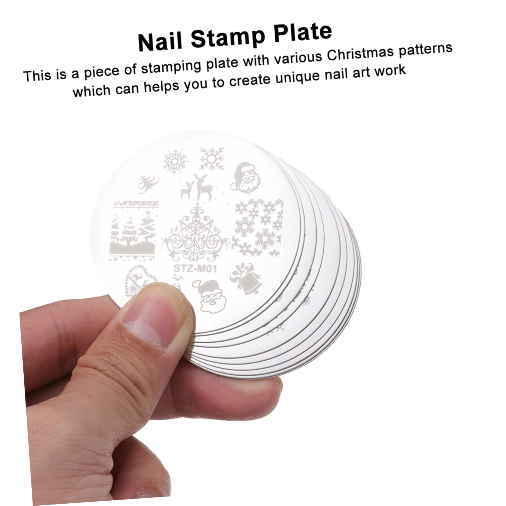 ABOOFAN Juego De 3 Placas De Estampación Para Decoración De Uñas Herramientas De Manicura Navideñas Para Decoración Paquete De 10 Unidades.