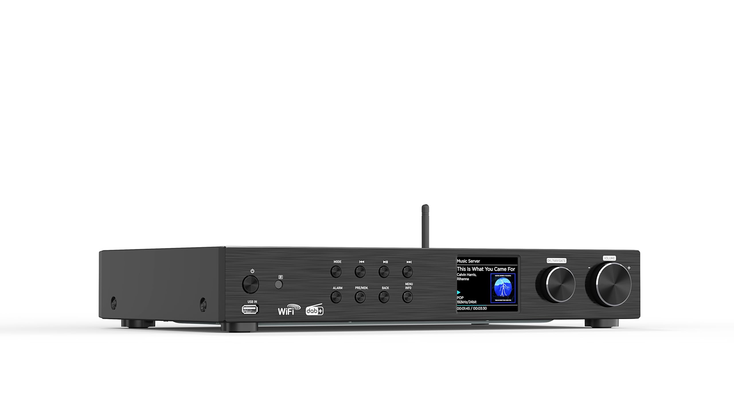 Maxxo Tuner Hi-FI TR05 - Radio Internet Dab+/FM avec Bluetooth, Wi-FI, USB, Spotify, écran Couleur 3,2", télécommande, récepteur Radio numérique