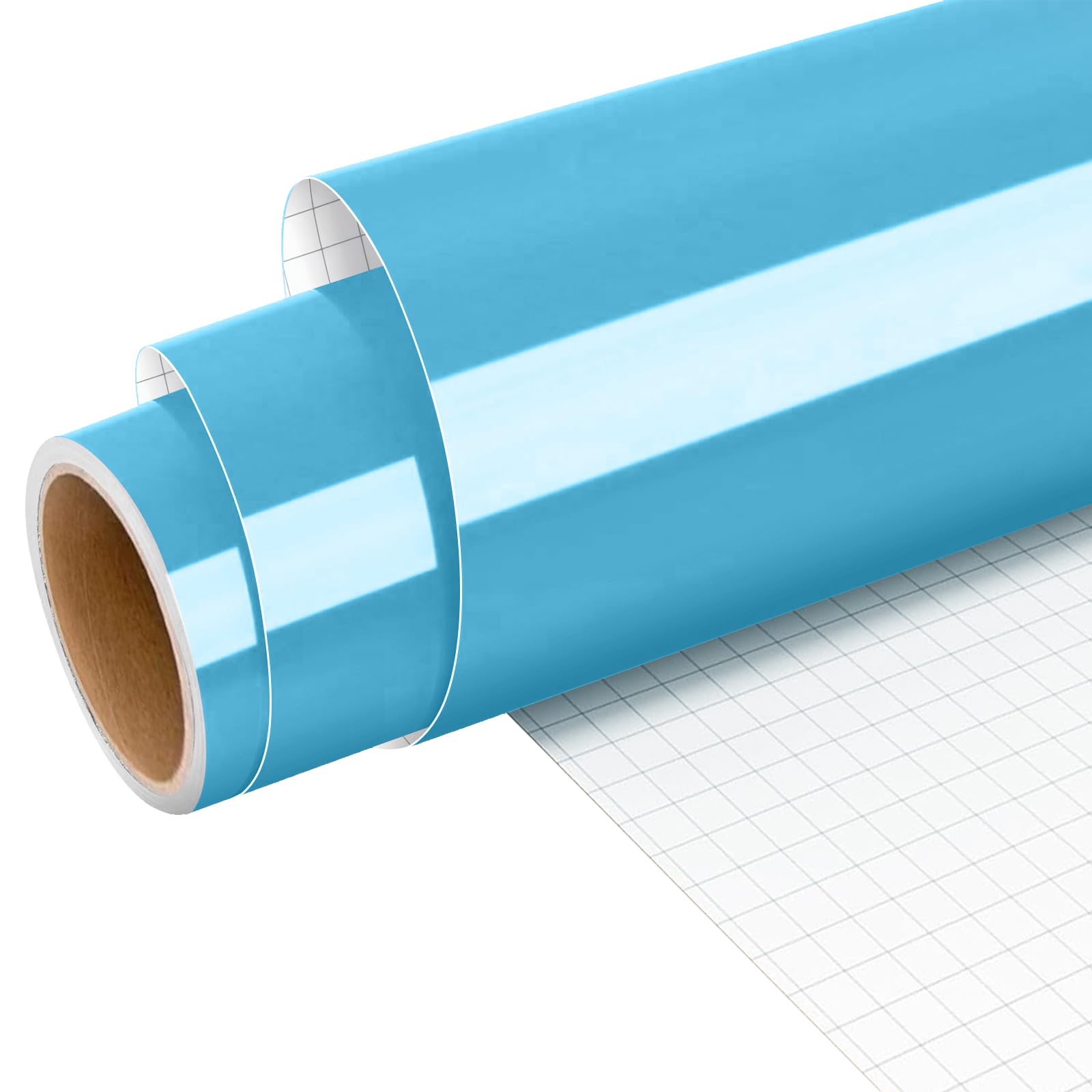Prime Vinyl Permanent Vinyl, 12" x 6ft Sky Blue Vinyl Roll for All Cutting Machines, Sky Blue Permanent Vinyl for DIY Crafting, Home Decoration, Party Decoration.