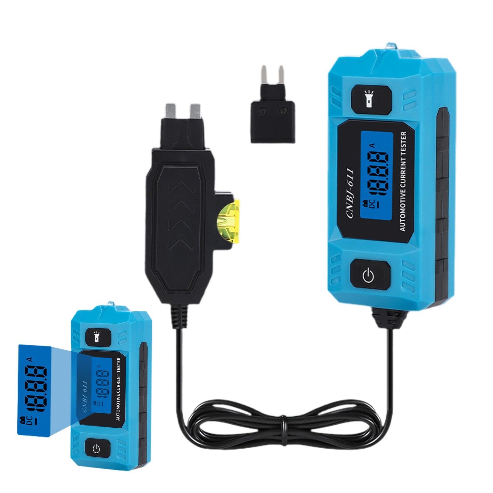 Tester di fusibili auto, tester di fusibili per auto, luce a LED, rivelatore automatico digitale, alta precisione | Strumento elettrico professionale per tester a fili, analisi tester di corrente