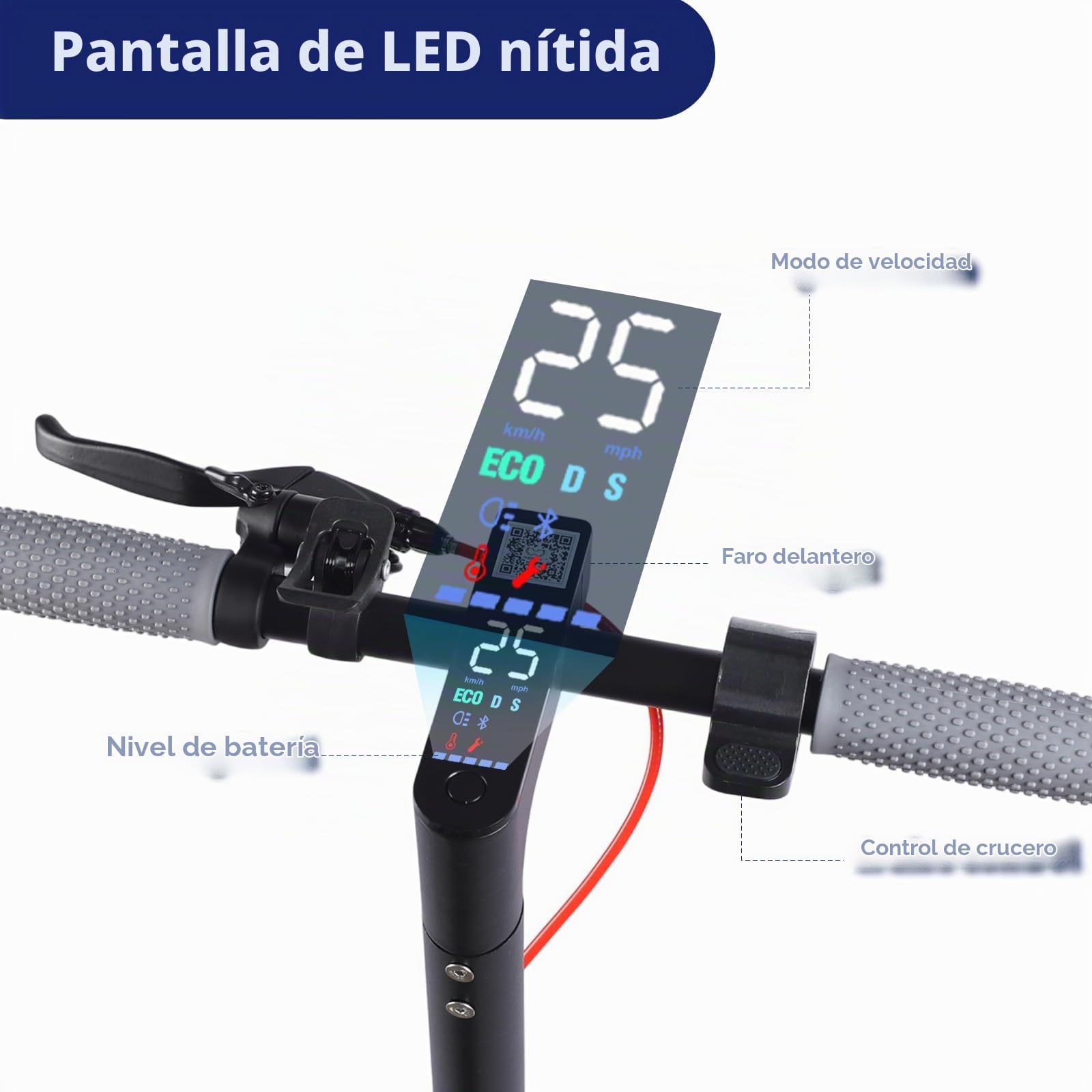 Patinete Eléctrico para Adultos, Ruedas De 8.5", 350W Motor Autonomía 20-30 km, 3 Modos De Elocidad, Carga 120 kg, Frenado Dual, Patinetes Electricos Plegables Adolescentes
