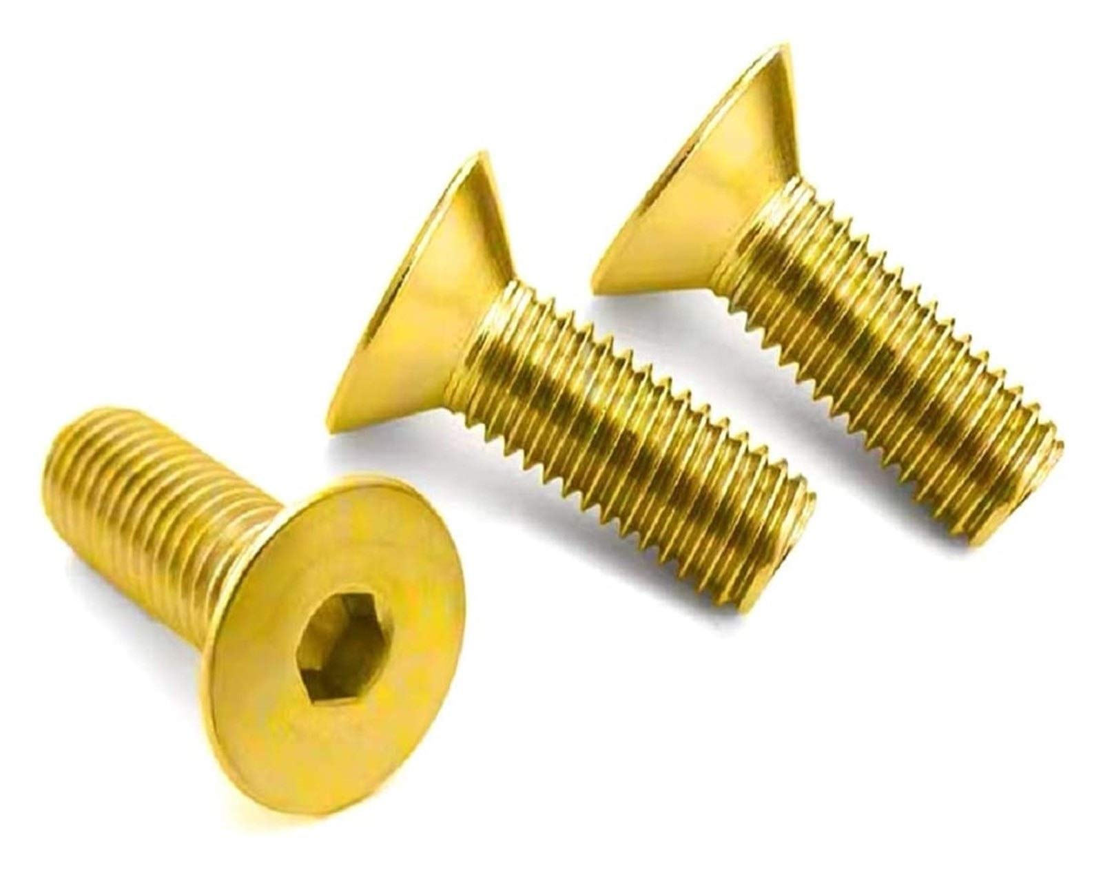 DWhui Brass Hexagon Hex Socket Countersunk Head Allen Bolt Screw M3 M4 M5 (Color : M4x6 50pcs, Size : One Size)