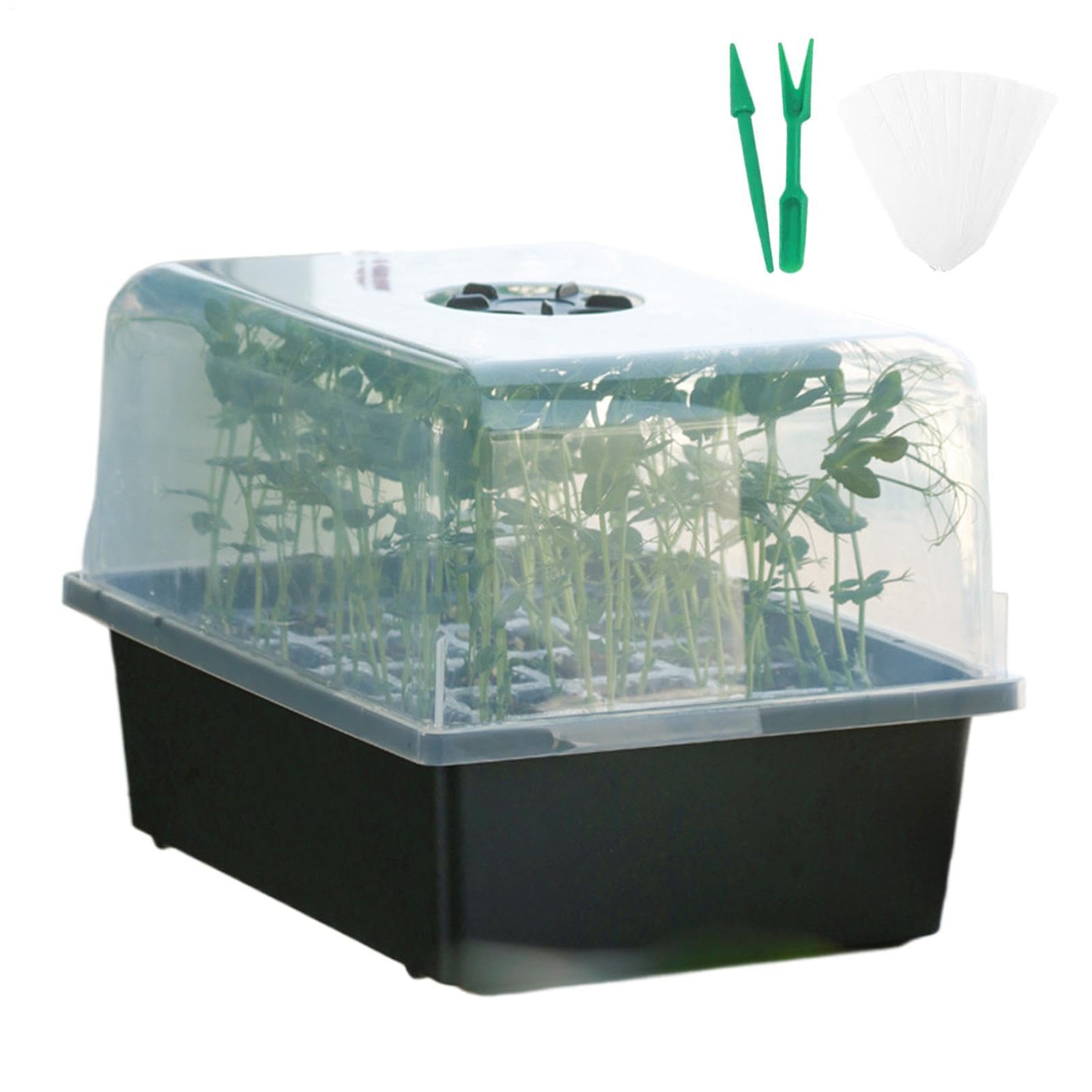 Bandeja de Semillero Kit de Bandeja de Cultivo Hidropónico | Macetas Resistentes, Germinador Ventilado Para Invernaderos De Agricultura Orgánica