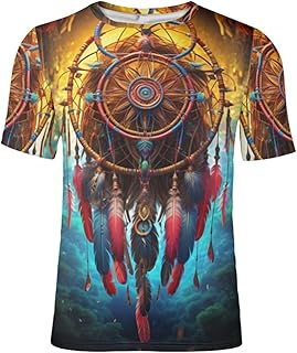ENLACHIC Men's 3D Print Native Americans Tribal Casual Summer Tee Shirt T-Shirt