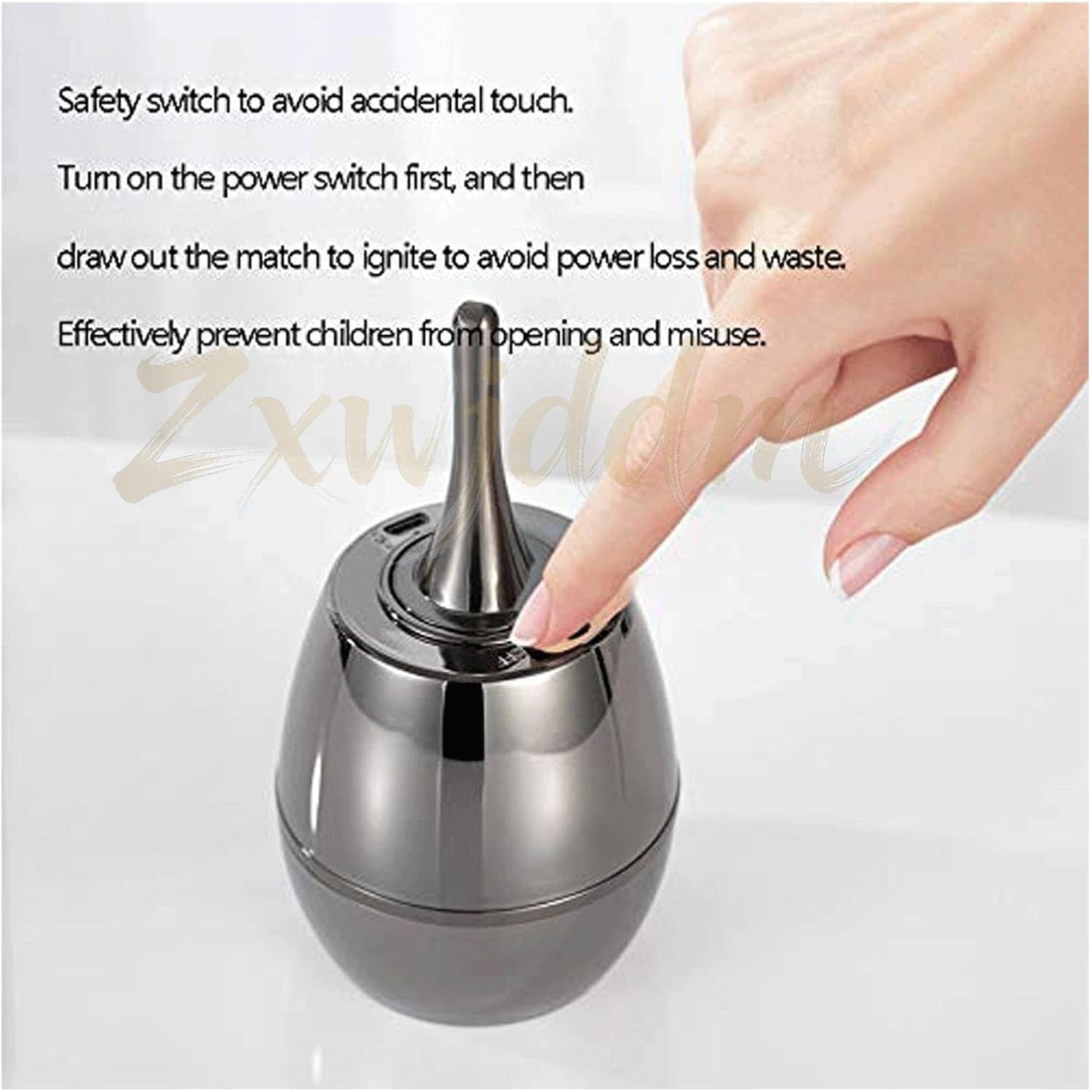 Permanent Match/Kerosene Lighter, Desktop lighters with Safety Lock and Large Base, Reusable, a Great Gift for Men.(Black2)