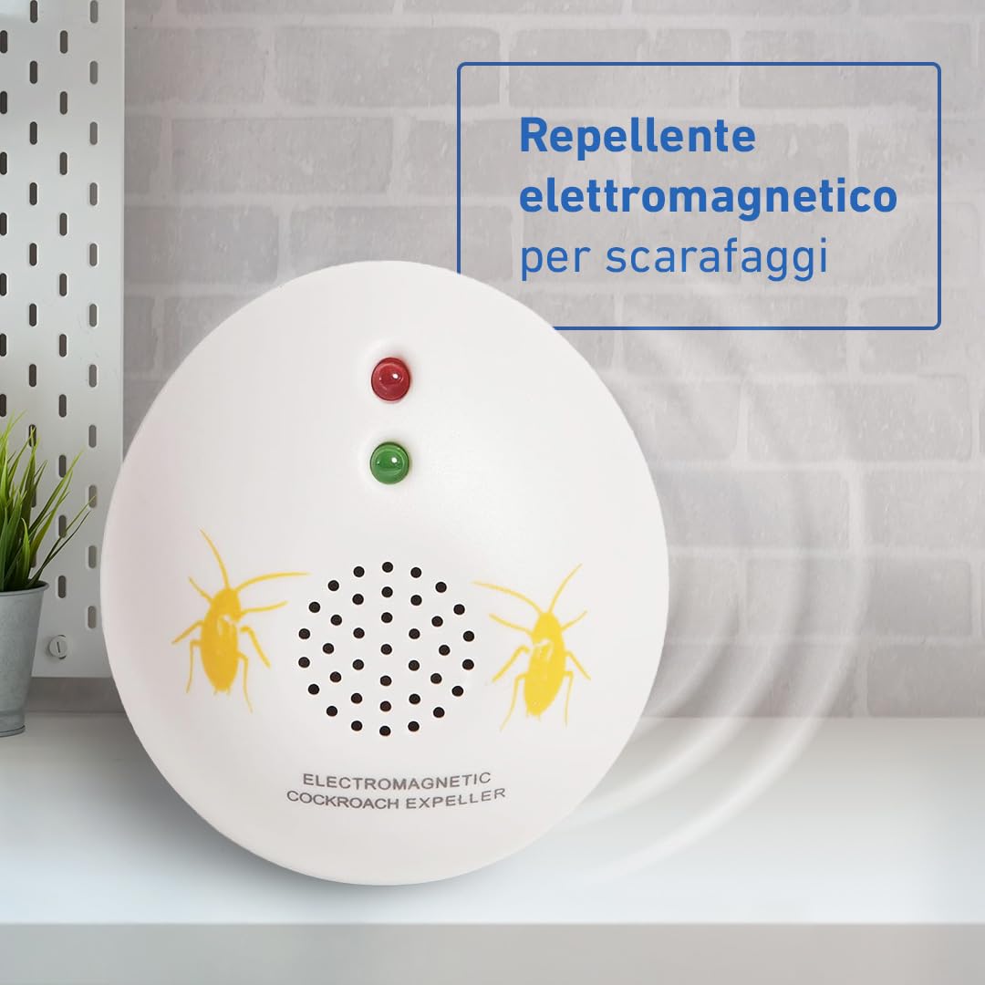 Ozono Casa - Repellente Elettromagnetico per Scarafaggi - Scaccia-Scarafaggi da Inserire nella Presa - Sicuro ed Efficace - Ideale per Aree Interne - Non Tossico - Facile da Usare
