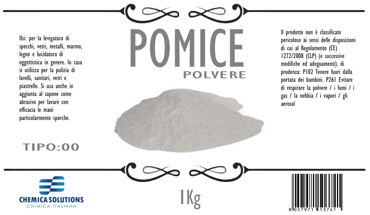 Piedra pómez en polvo tipo 00, bote de 1 kg