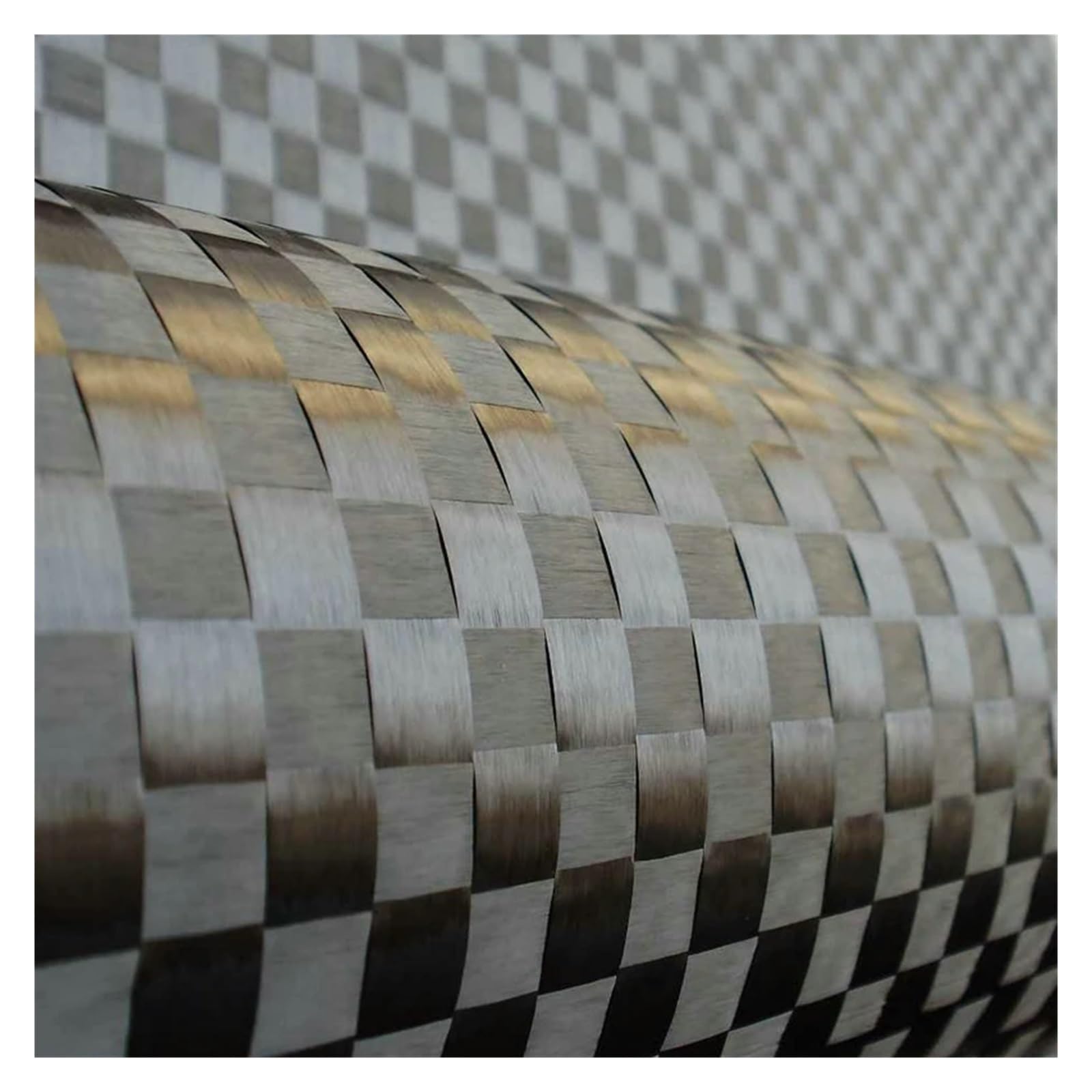 Tela de Fibra de Carbono Real, 50 x 100 cm, 12 Quilates, 200 g, 8 x 8 mm, elástica, Lisa, a Cuadros Grandes