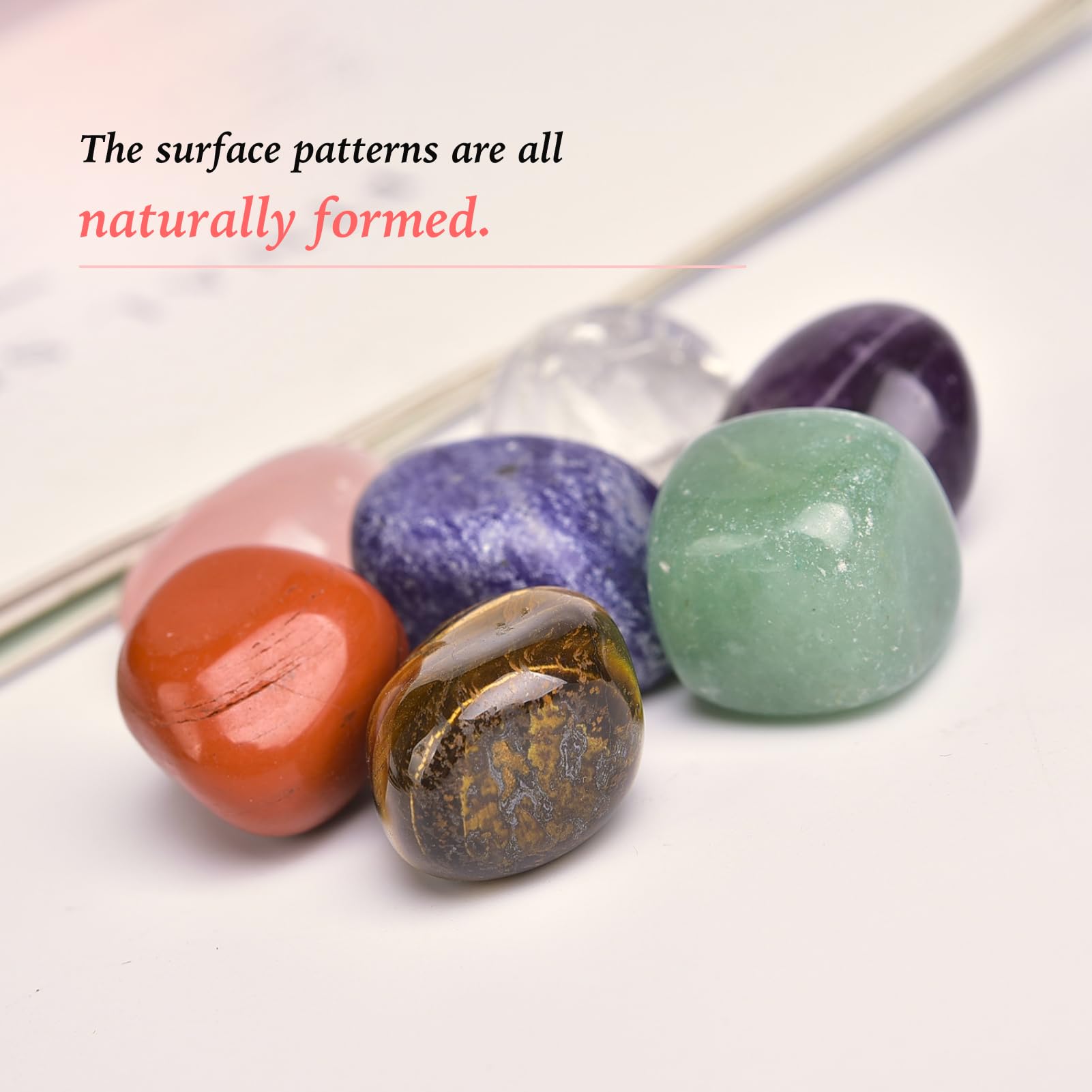Piedras curativas naturales para chakras，7chakras cristales curativos de energía y reiki para meditación, concentración, crecimiento espiritual