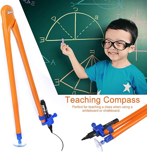 Miniatura 4 de Xiaokeis Brújula de enseñanza, brújula grande para dibujar círculos, brújula profesional para geometría, brújula de dibujo de 18 pulgadas, brújula
