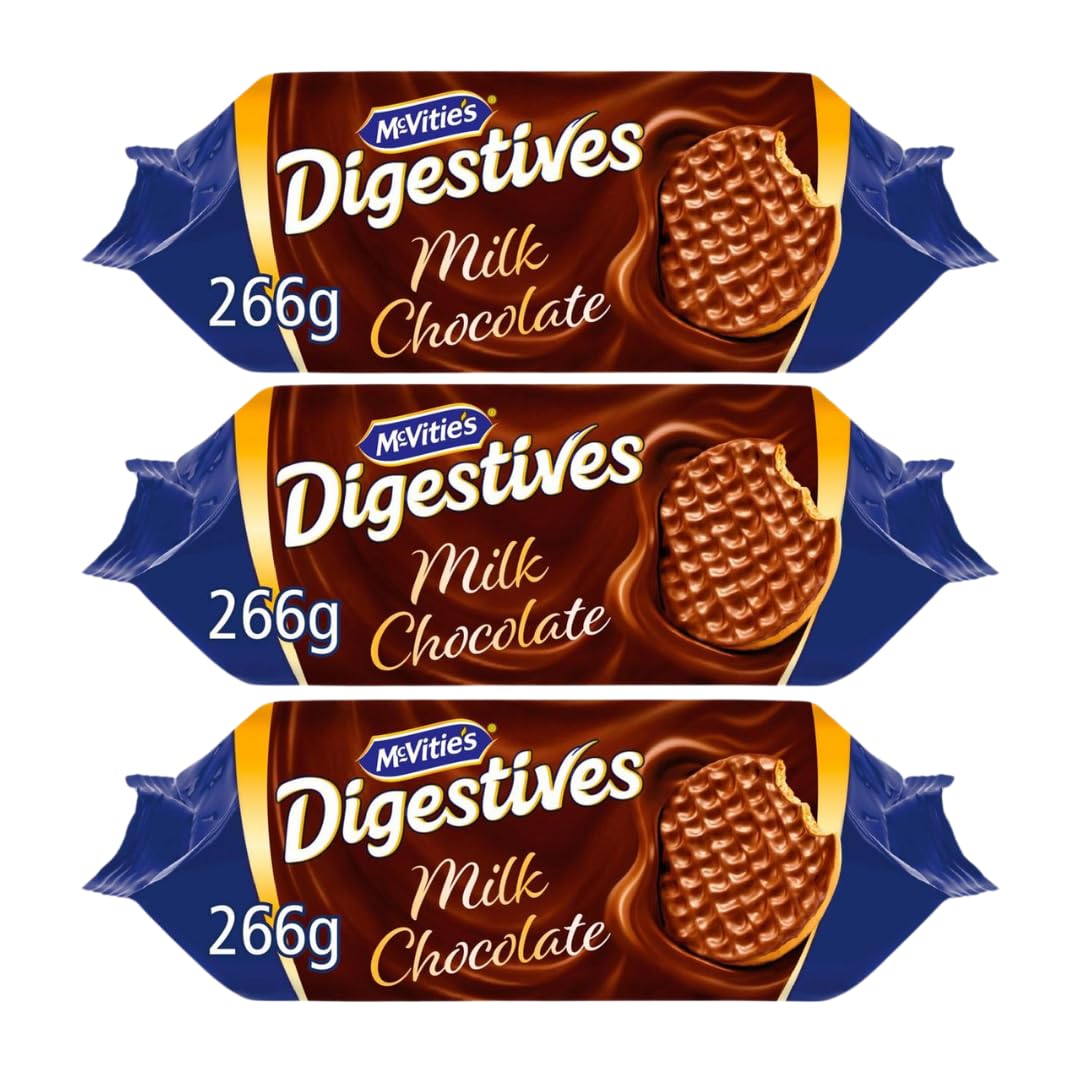 Credo Gifts Digestives Biscuits Bundle with Milk Chocolate Digestive Biscuits 266g (3 Pack)