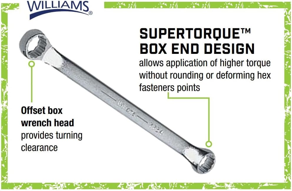 Williams BWM-1719 17 by 19 Millimeter Double Head 10-Degree Offset Box End Wrench