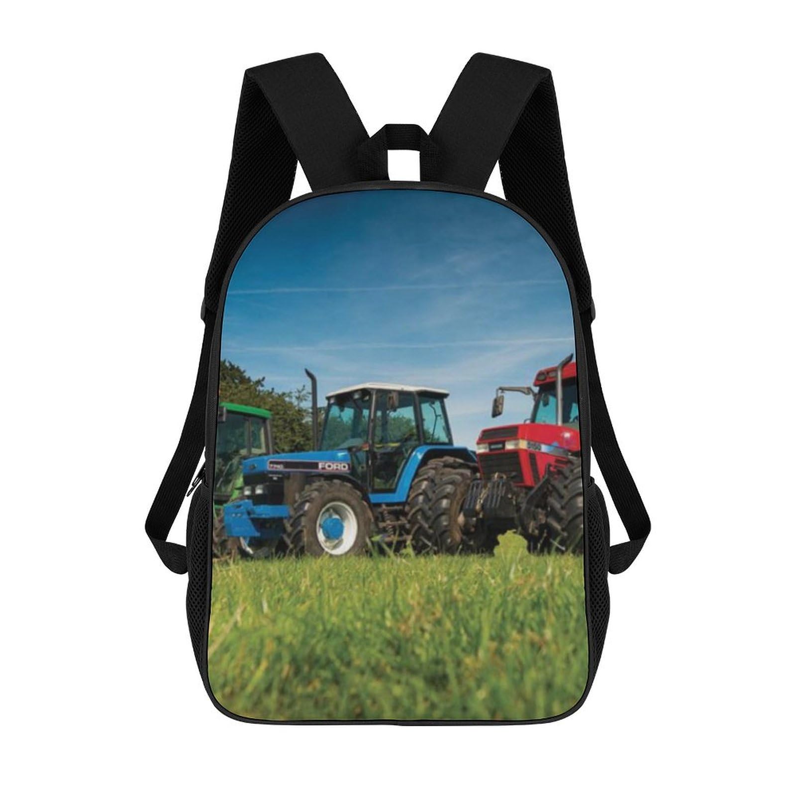 TNFHSOFT Tractor School-Bags Backpacks for Teens,Elementary Boys And Girls Bookbags, Lightweight Casual Daypack 17inch