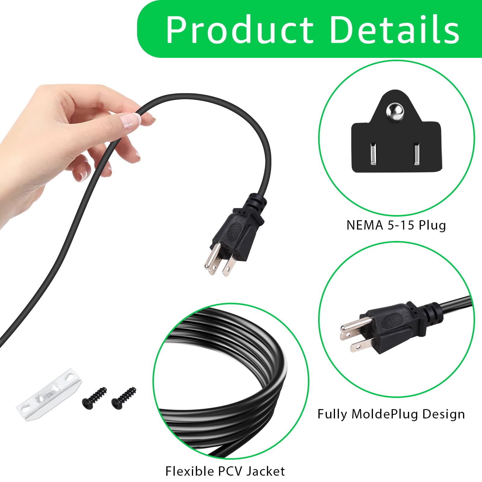 95104L - Conjunto de cable de repuesto para sierra circular Skilsaw SPT Series (SPT55/SPT77W/SPT70WM/SPT78W más), cable de sierra circular compatible con sierras helicoidales SKILSAW
