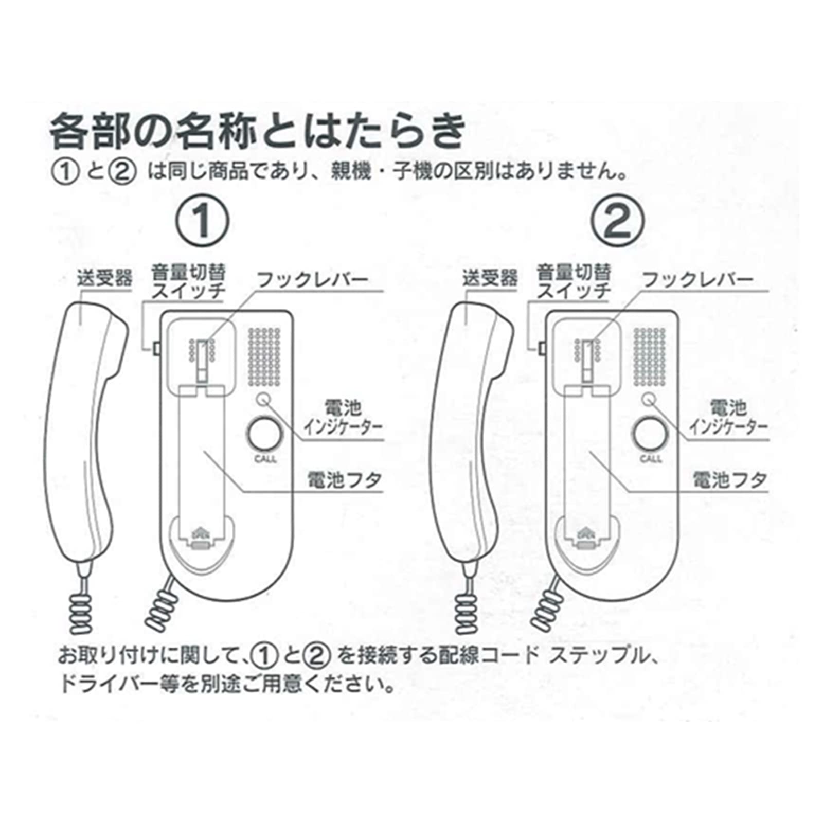 オーム（OHM） OHM インターホン OIP91 ABS製 368g