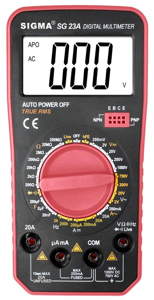 SIGMA Digital Multimeter "SIGMA SG 23A TRMS" With Frequency & Capacitance, Current Upto 20A